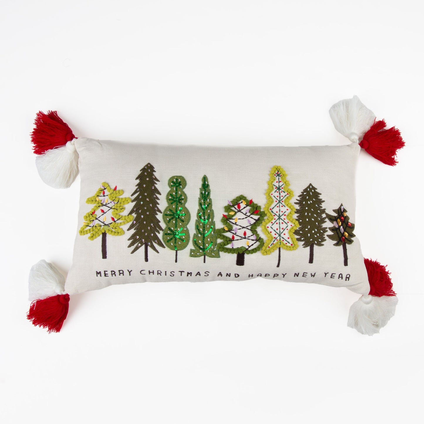Elsie & Zoey  EZ Home Christmas 12X22 Christmas Forest Embroidered Lumbar Pillow