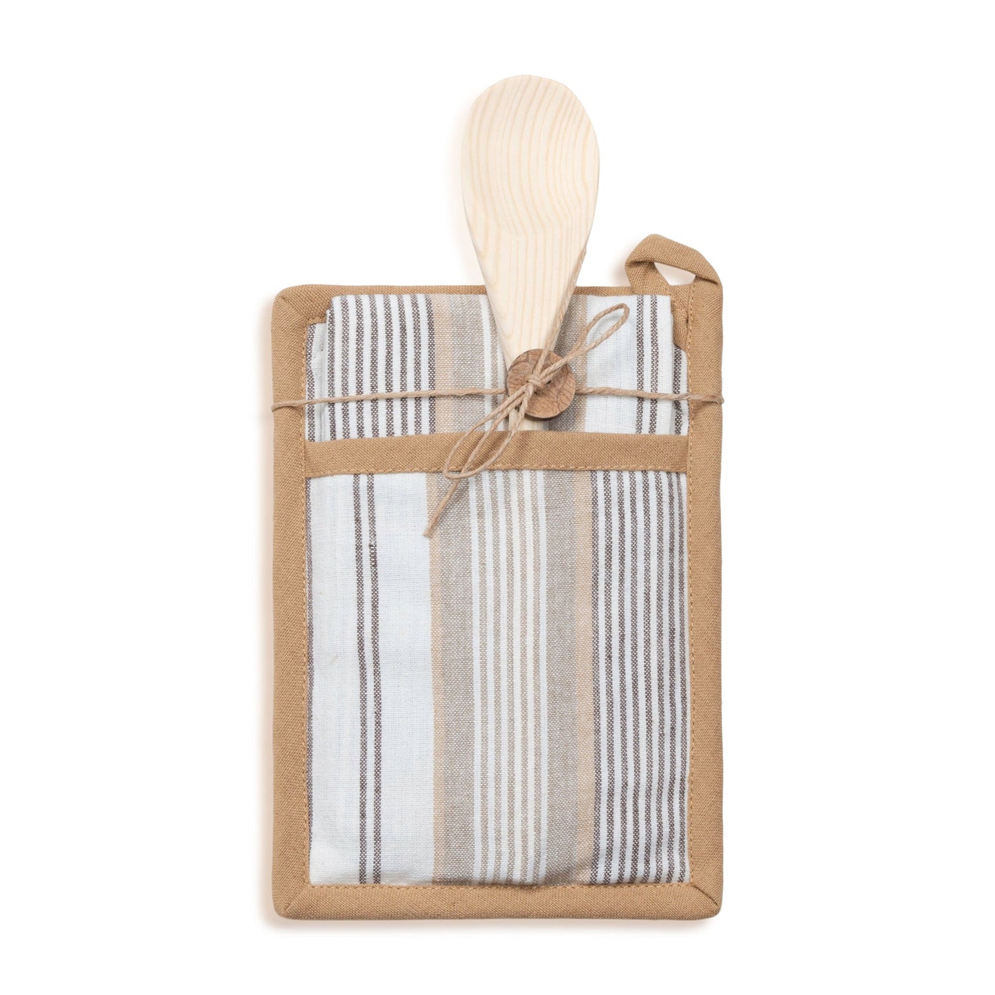 3 Piece Tan Stripe Kitchen Set
