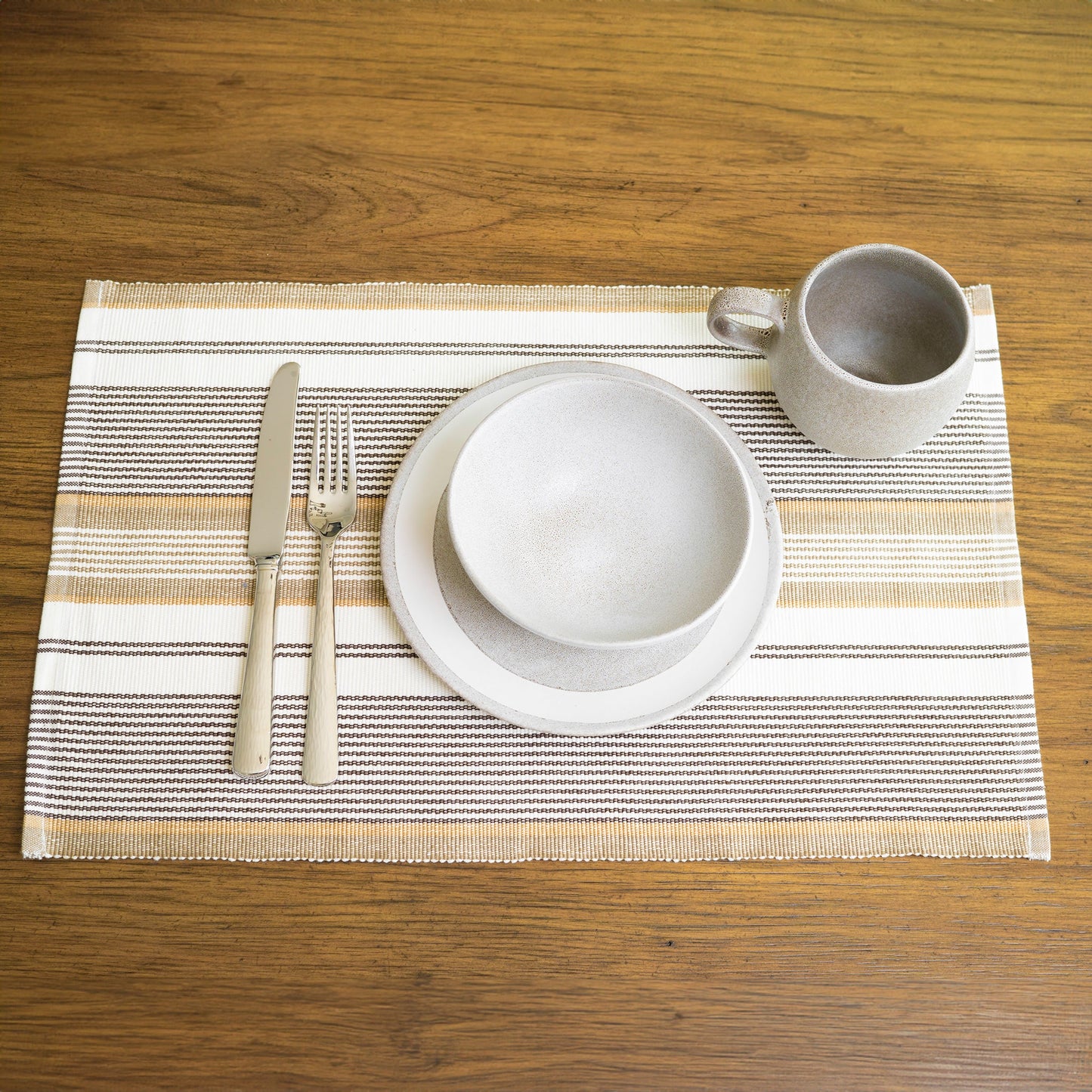 Tan Stripe Woven Placemat