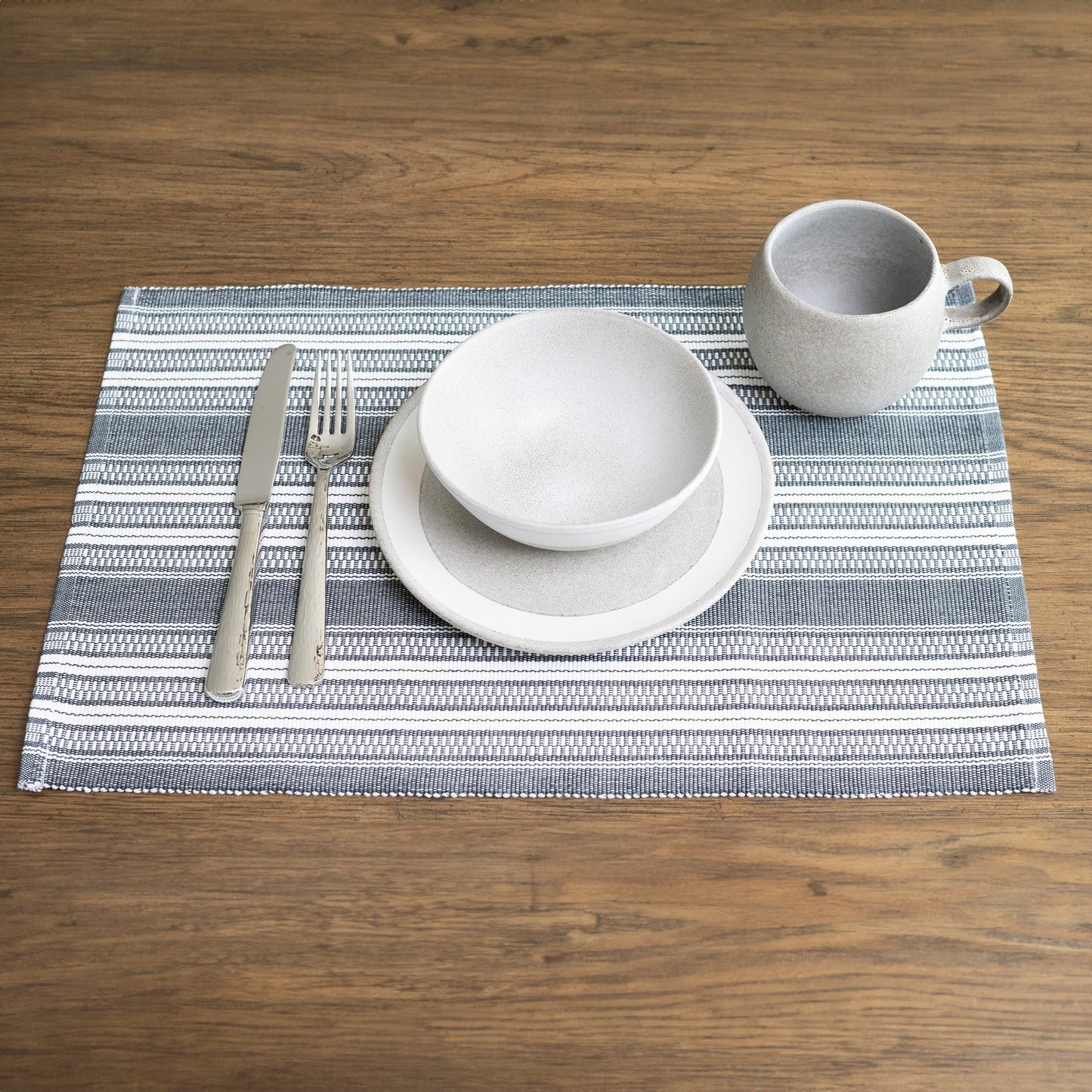 Black Stripe Woven Placemat