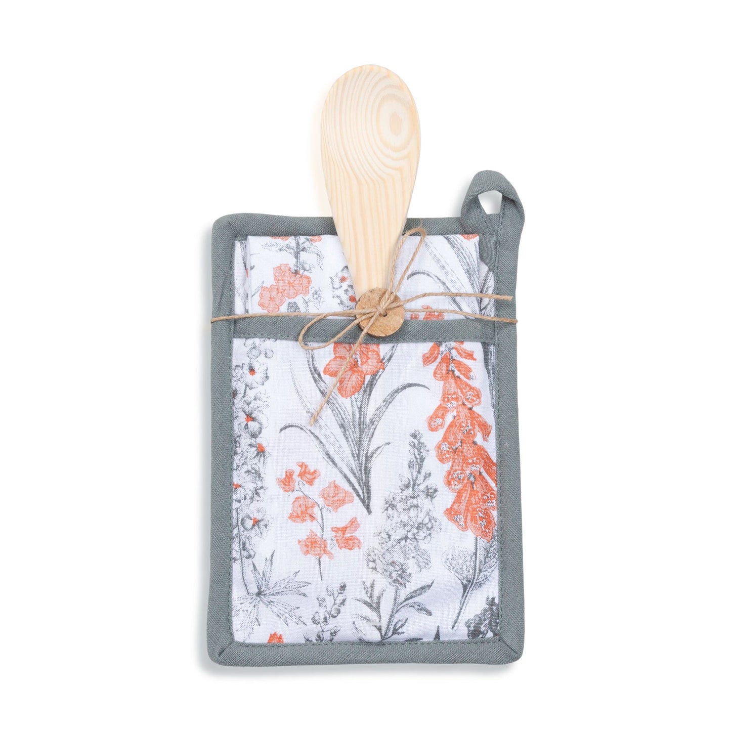 3 Piece Gray Floral Kitchen Set