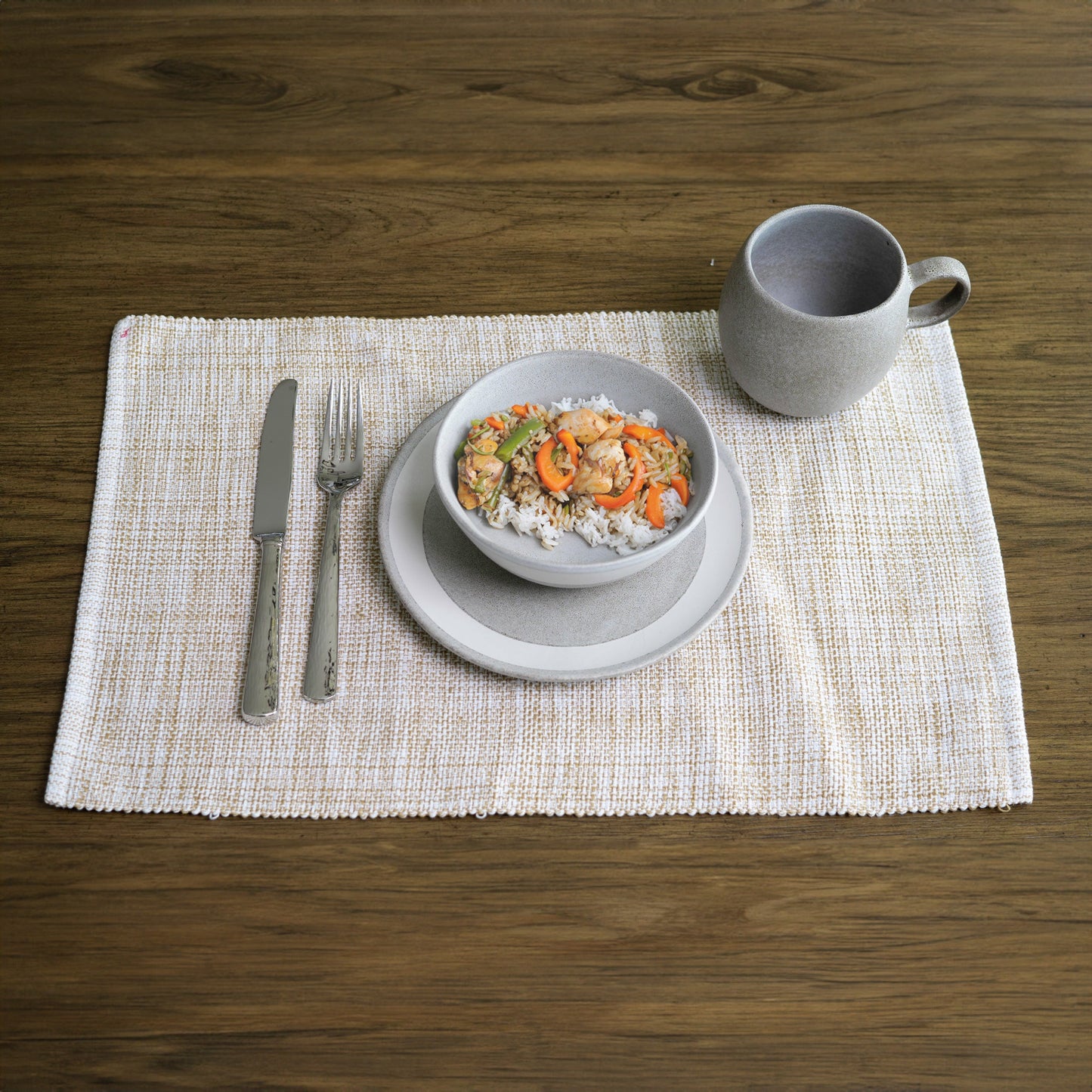 Tan Textured Woven Placemat