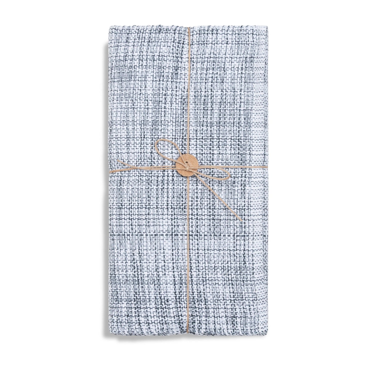 Gray Textured Woven Table Runner