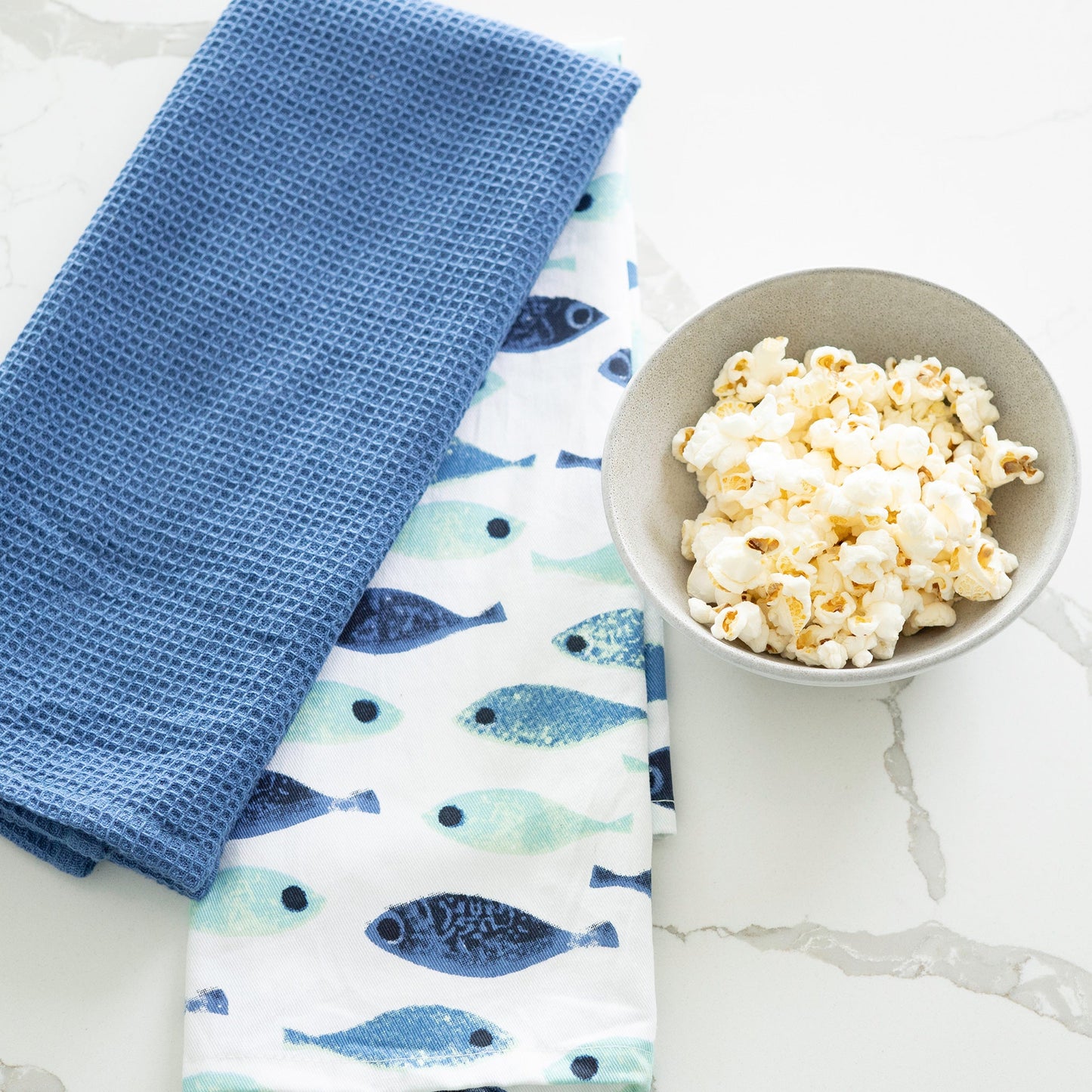 3 Piece Blue Fish Tea Towel Set