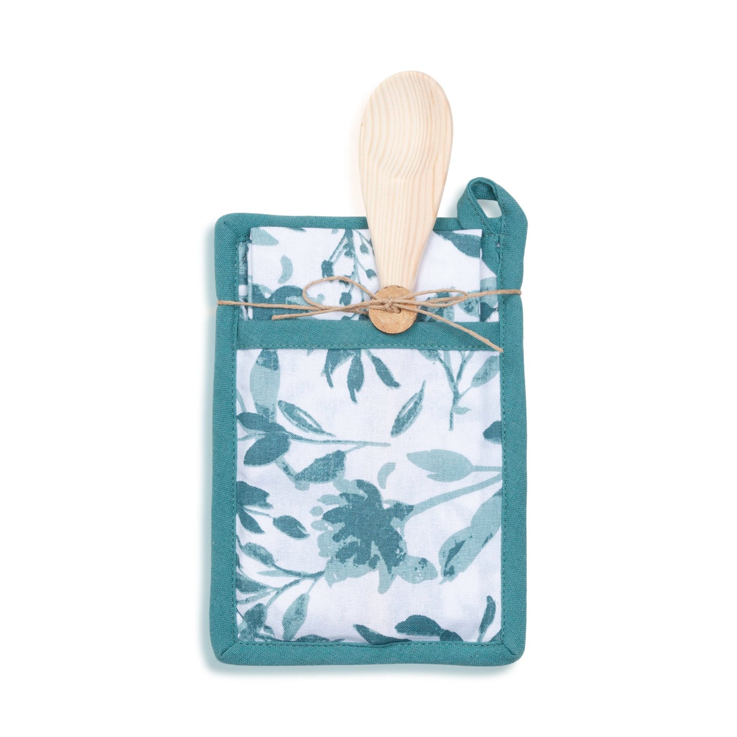 3 Piece Teal Floral Kitchen Set