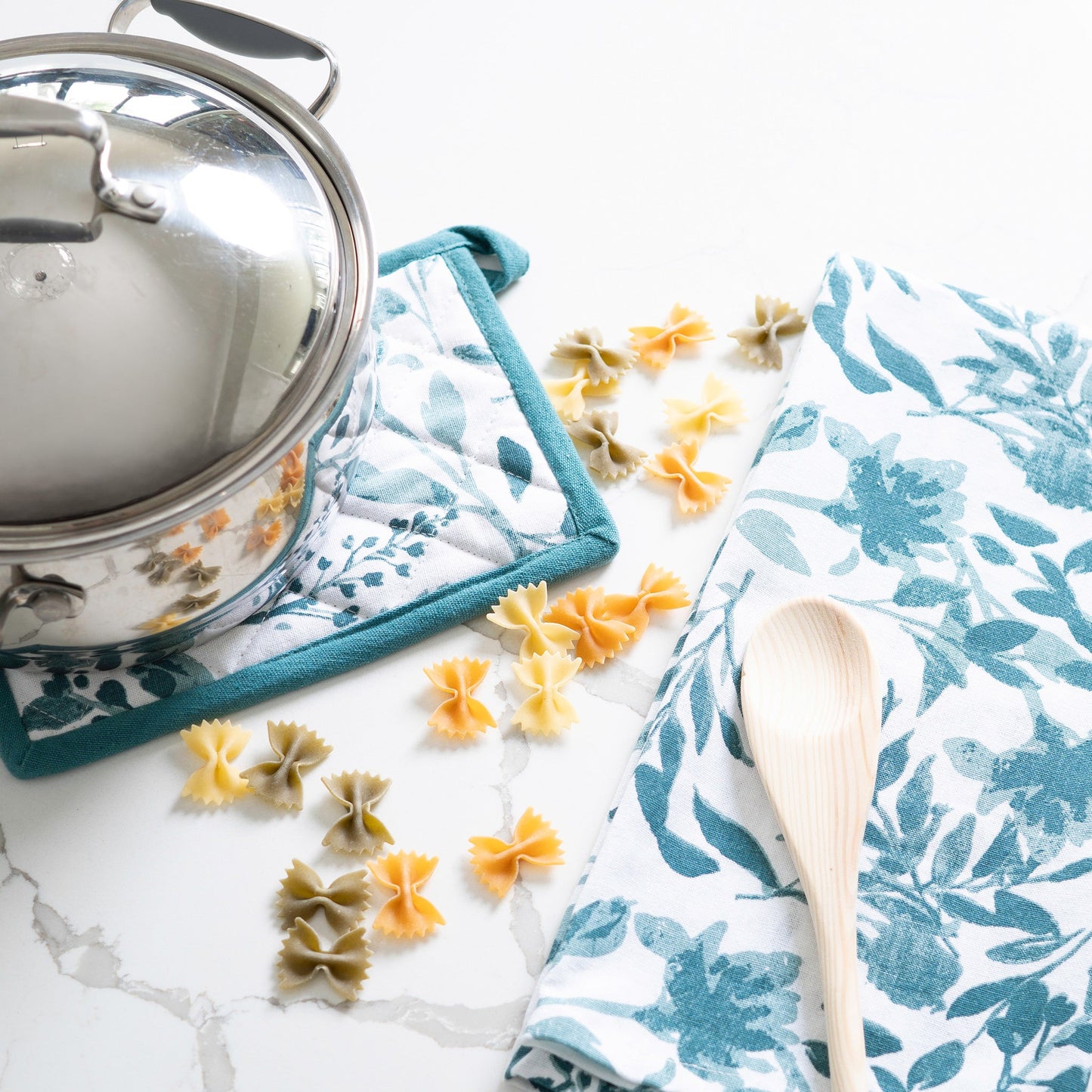 3 Piece Teal Floral Kitchen Set