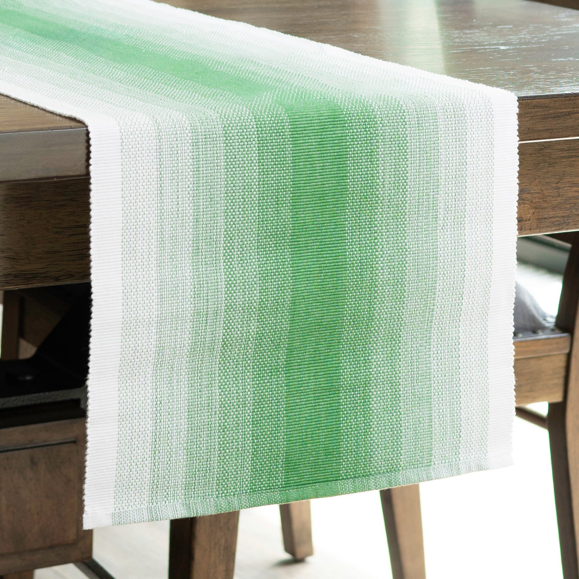 Green Ombre Woven Table Runner