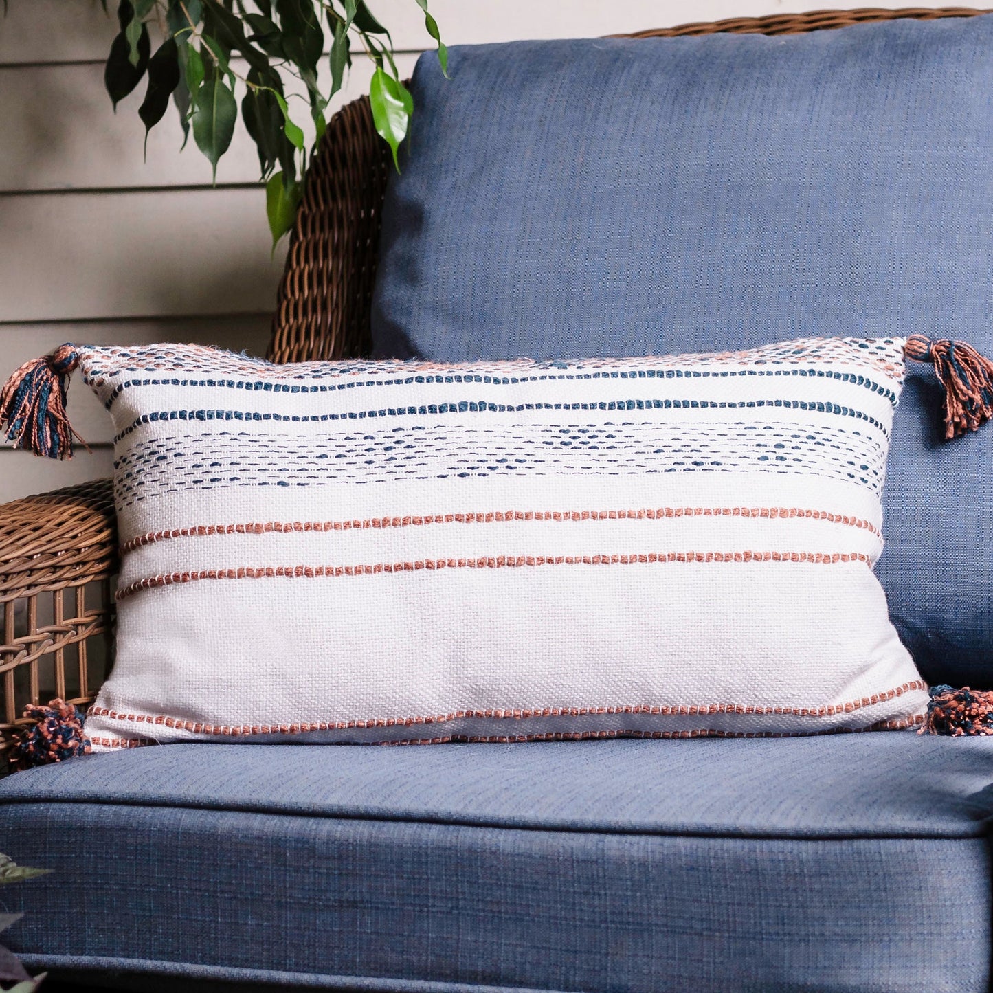 Tylanne Handwoven Indoor/Outdoor 12x22 Lumbar Pillow