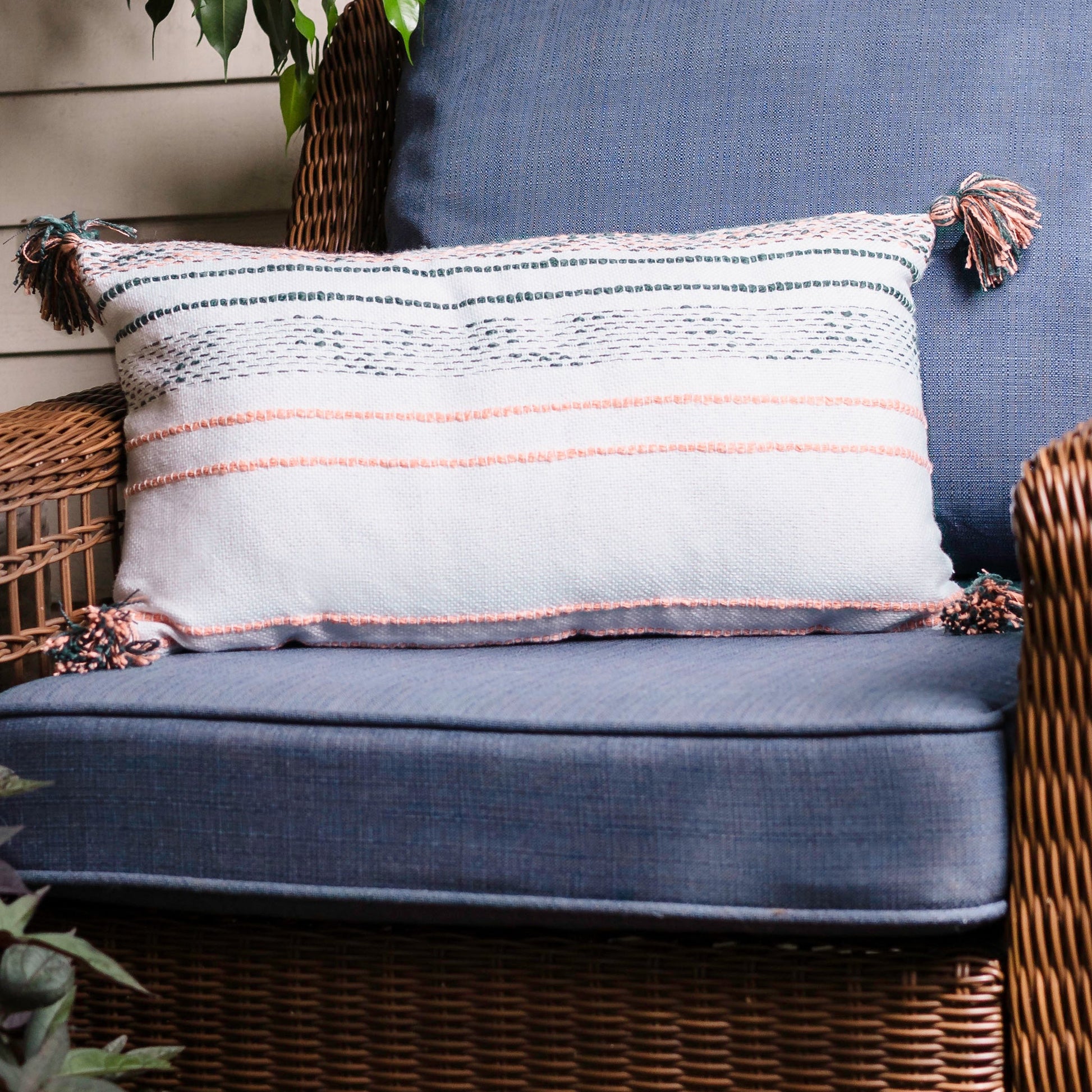 Tylanne Handwoven Indoor/Outdoor 12x22 Lumbar Pillow