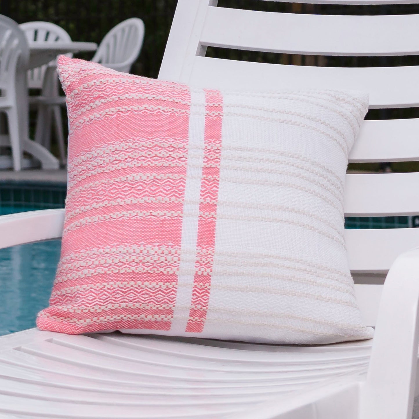 Genevieve Handwoven Indoor/Outdoor 18x18 Pillow