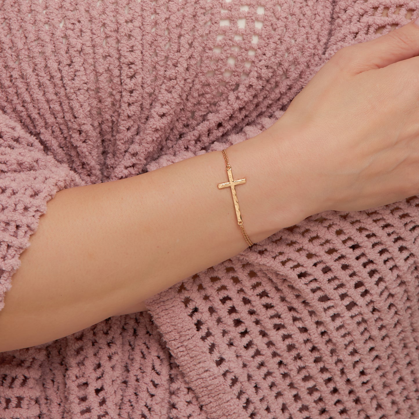 Alcea Double Row Cross Bracelet