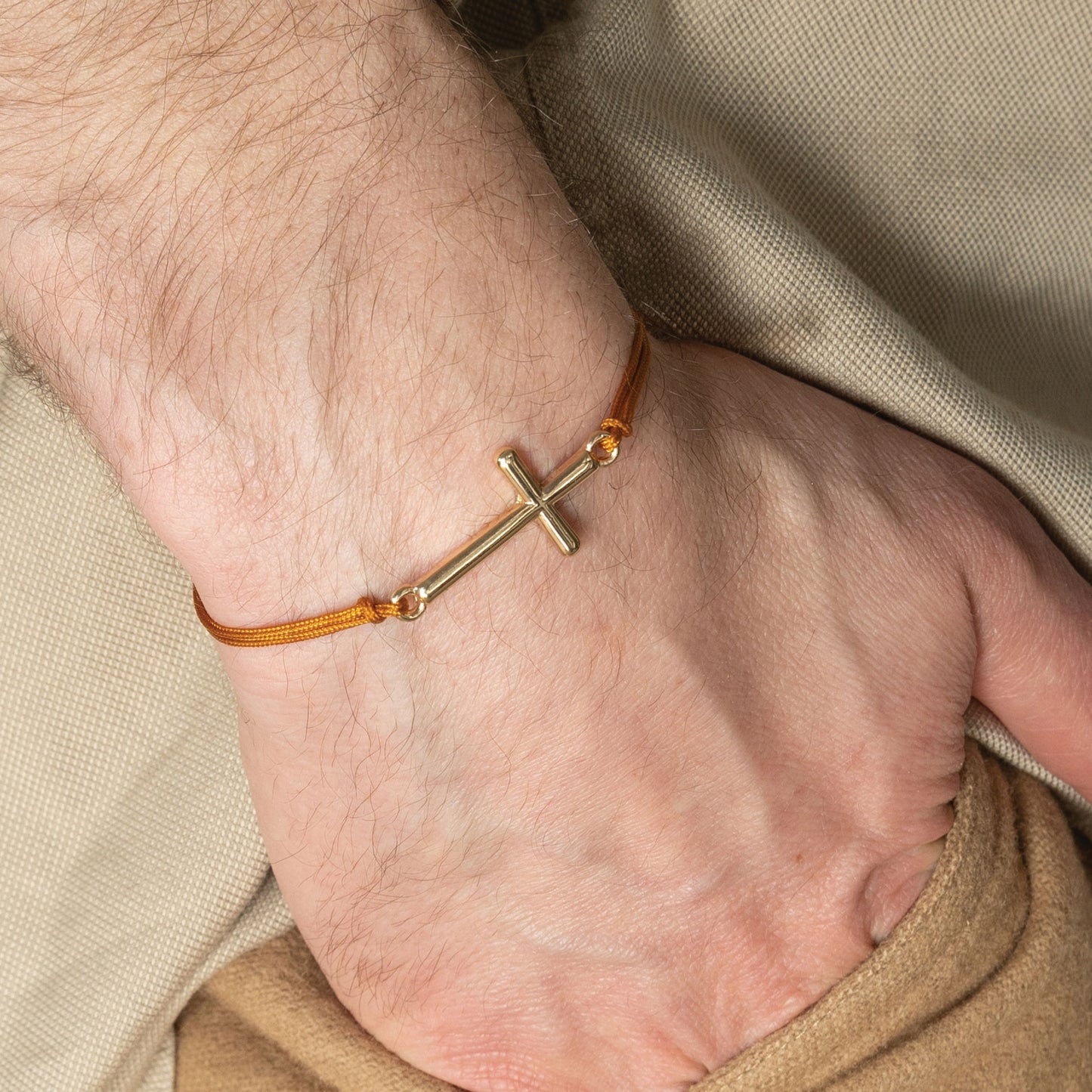 Devon Adjustable Cross Bracelet