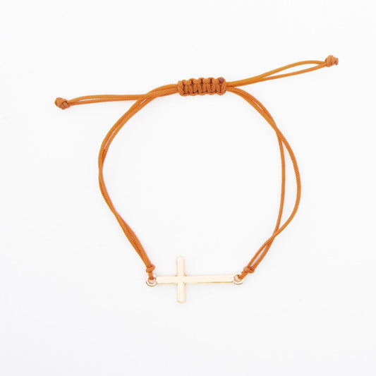 Devon Adjustable Cross Bracelet
