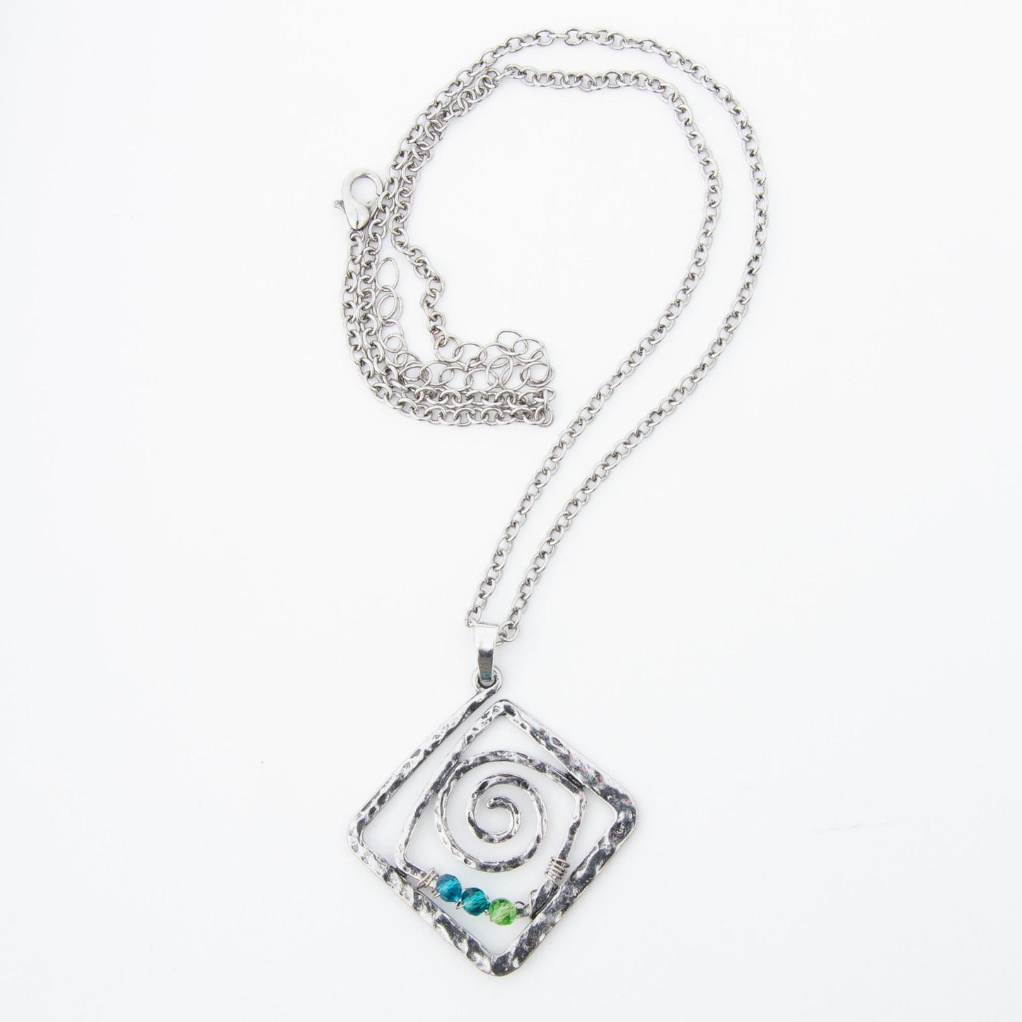 Kelley Wire Wrapped Square Pendant Necklace