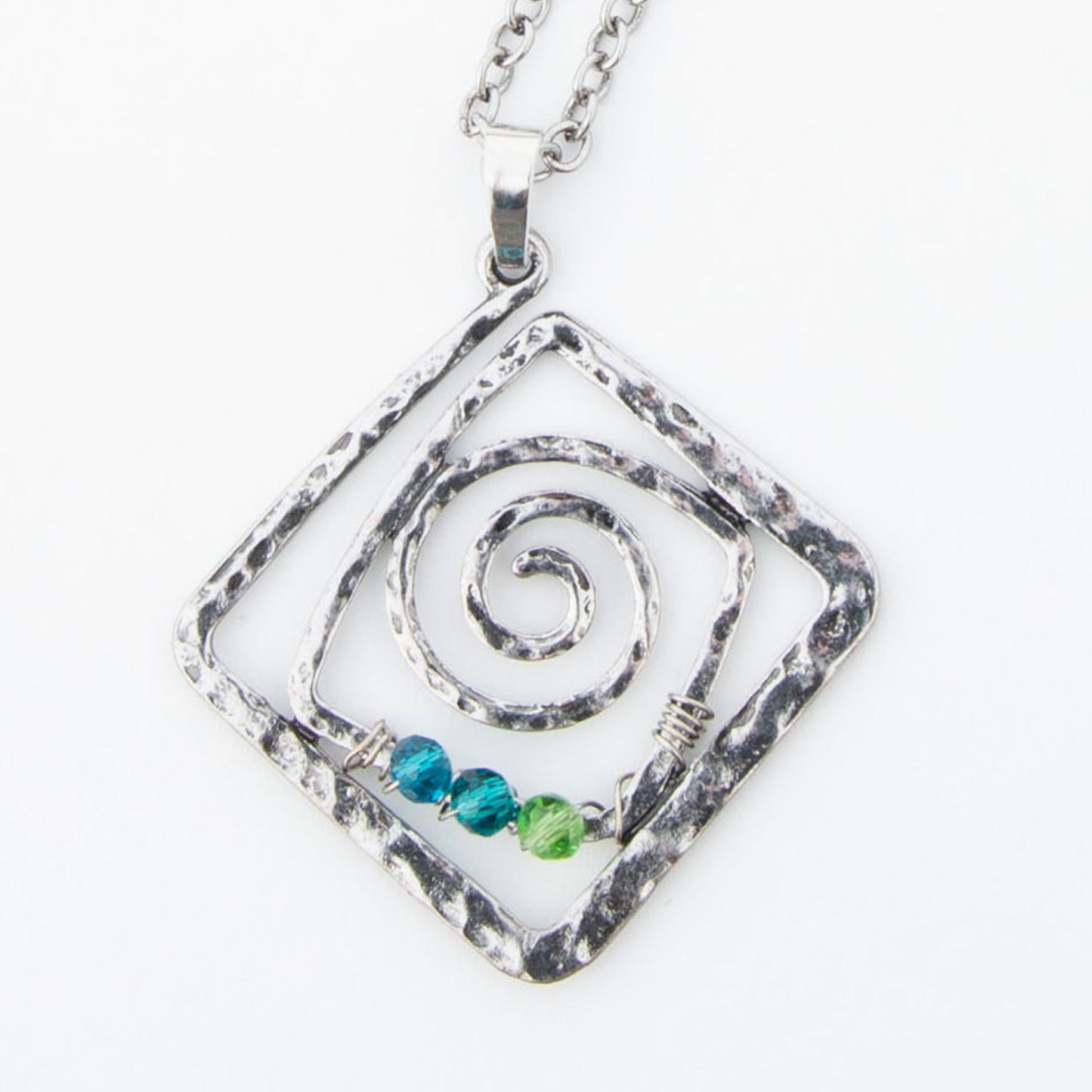 Kelley Wire Wrapped Square Pendant Necklace