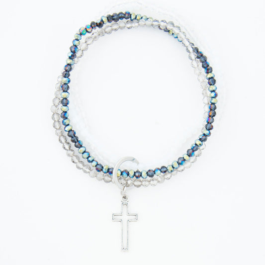 Mariya Multi Row Frame Cross Bracelet