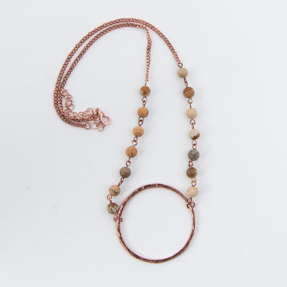 Harmony Genuine Stone Ring Pendant Necklace
