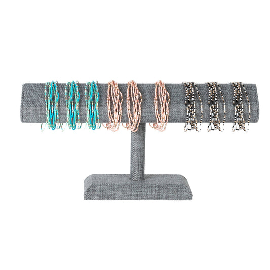18 Piece Saffron Multi Row Elastic Bead Bracelet Unit with Display