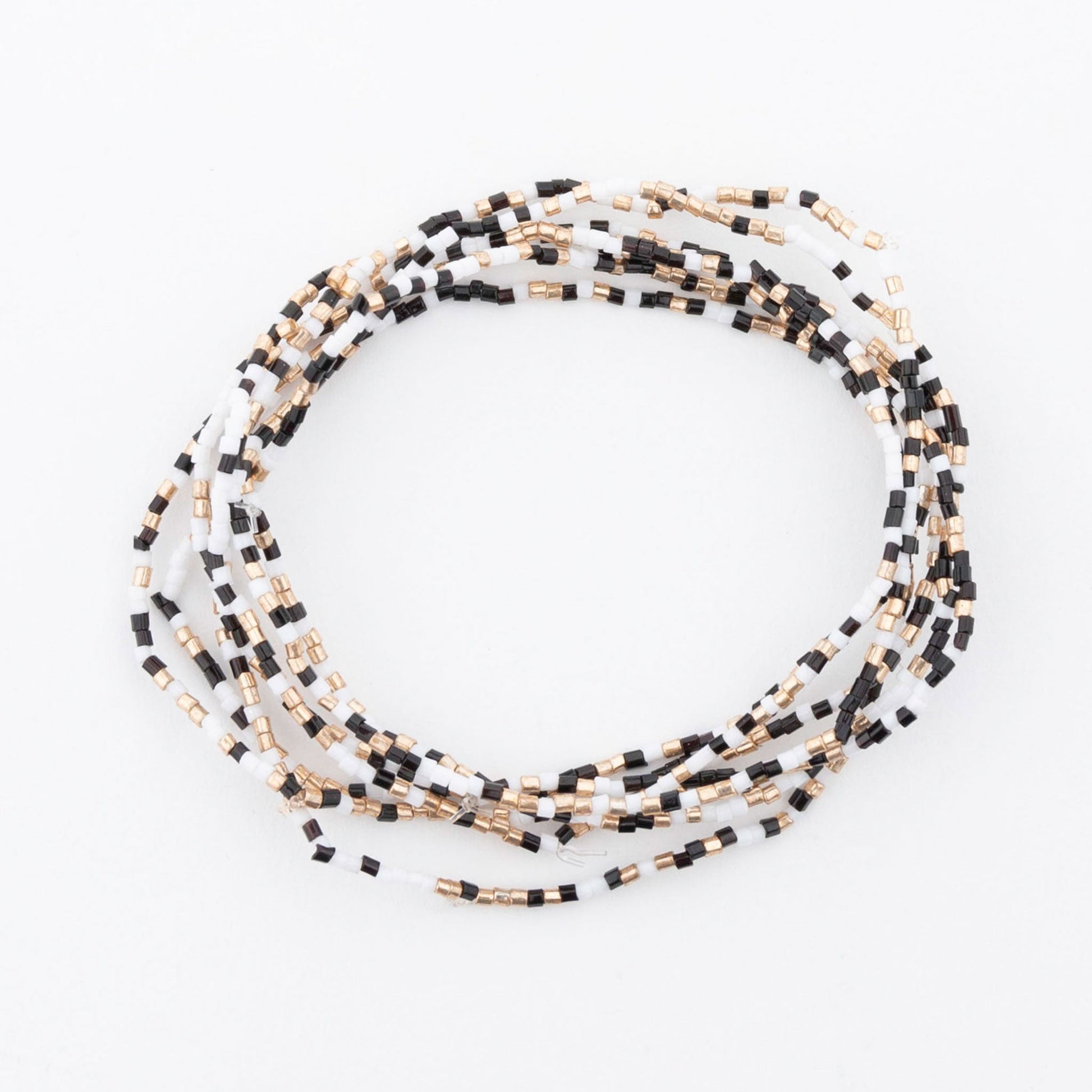 Saffron Multi Row Elastic Bead Bracelet