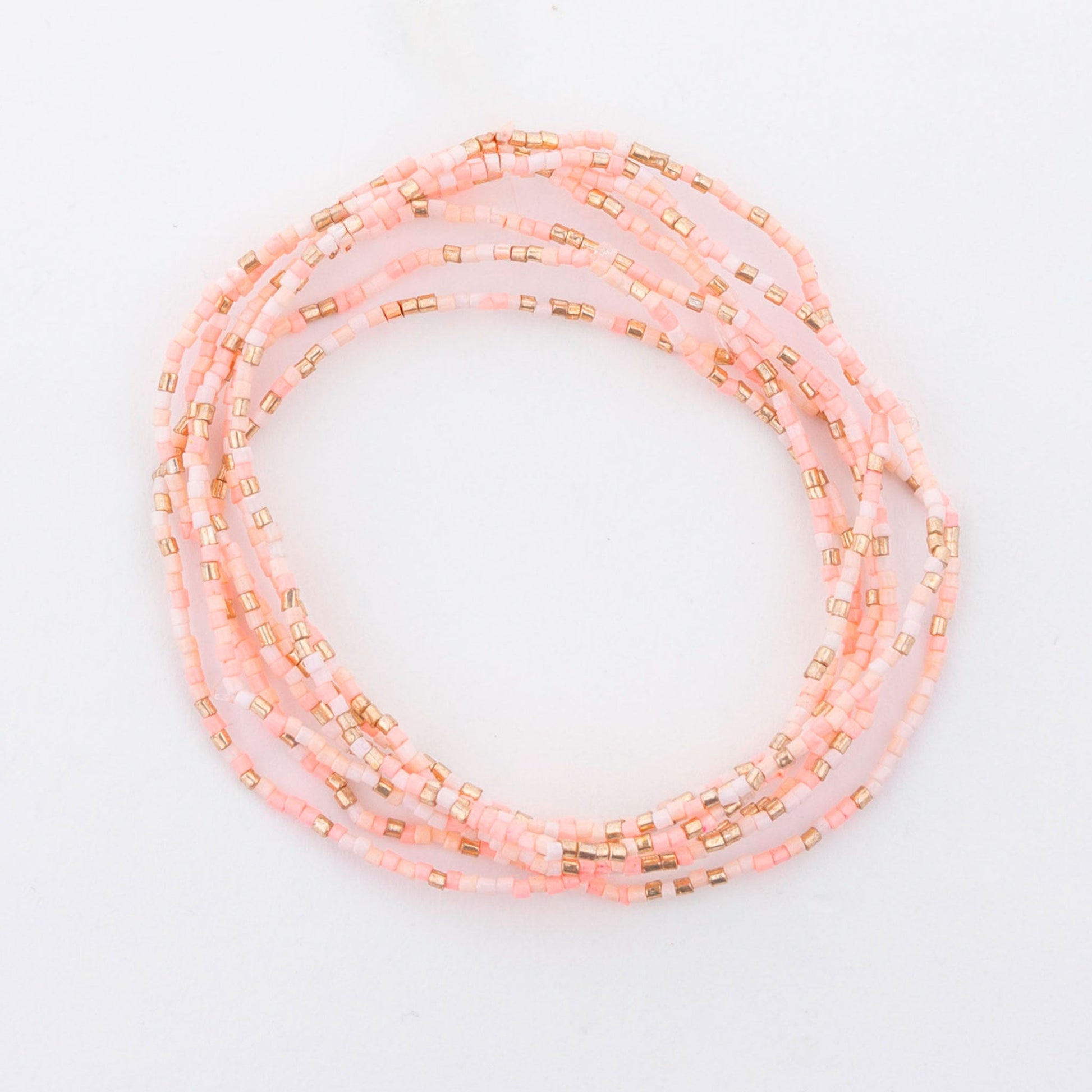 Saffron Multi Row Elastic Bead Bracelet