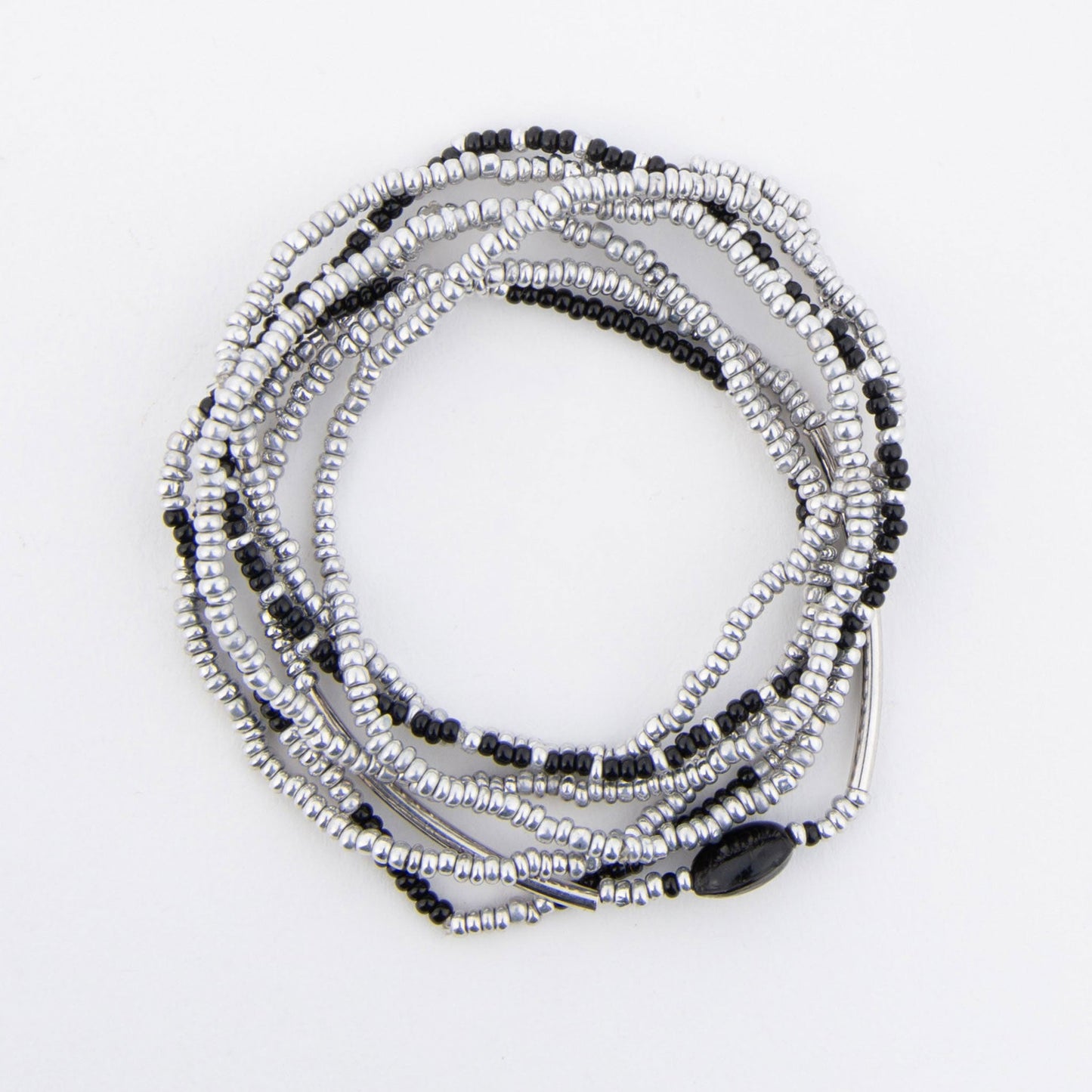 Valencia Multi Row Elastic Seed Bead Bracelet