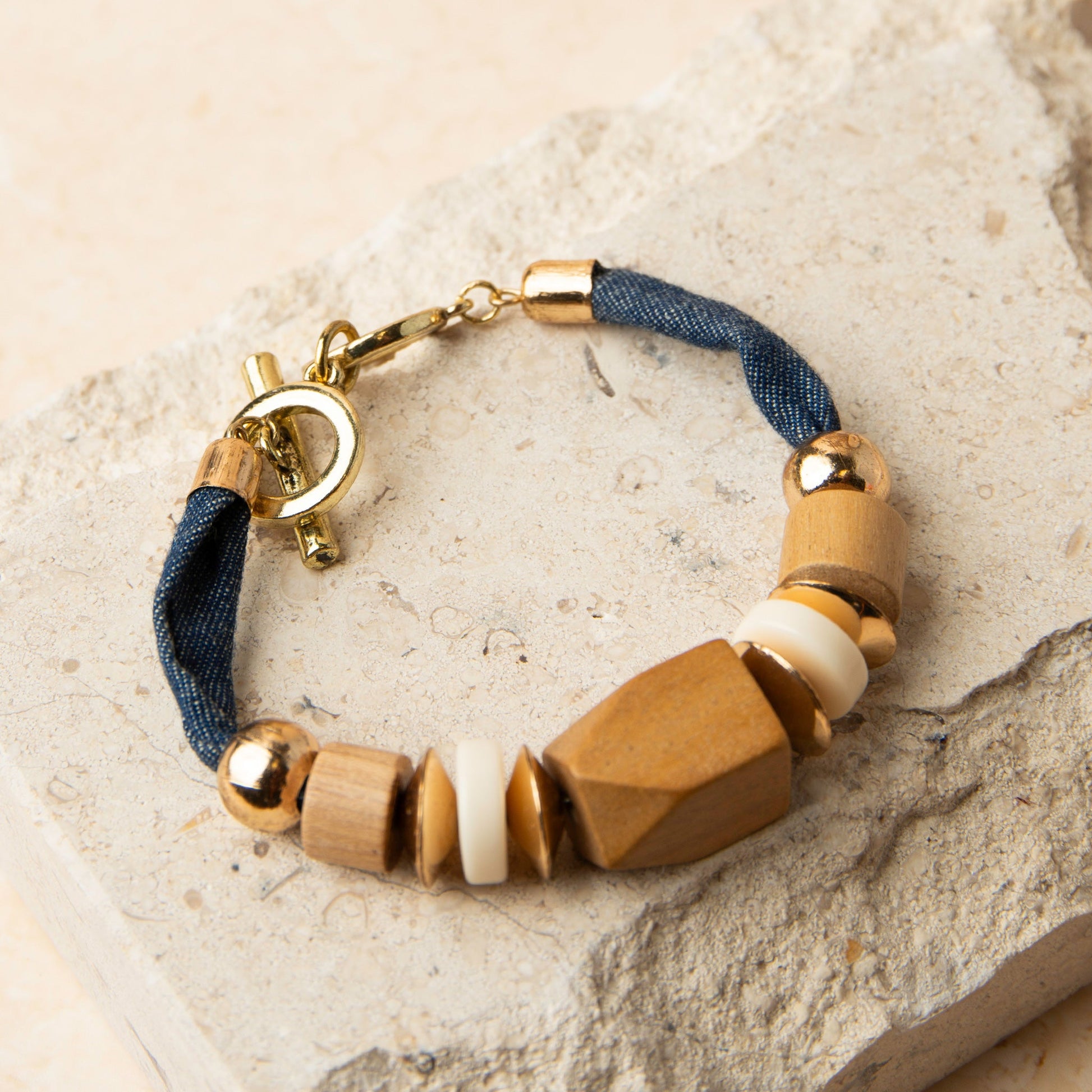 Caris Geo Wood Toggle Bracelet
