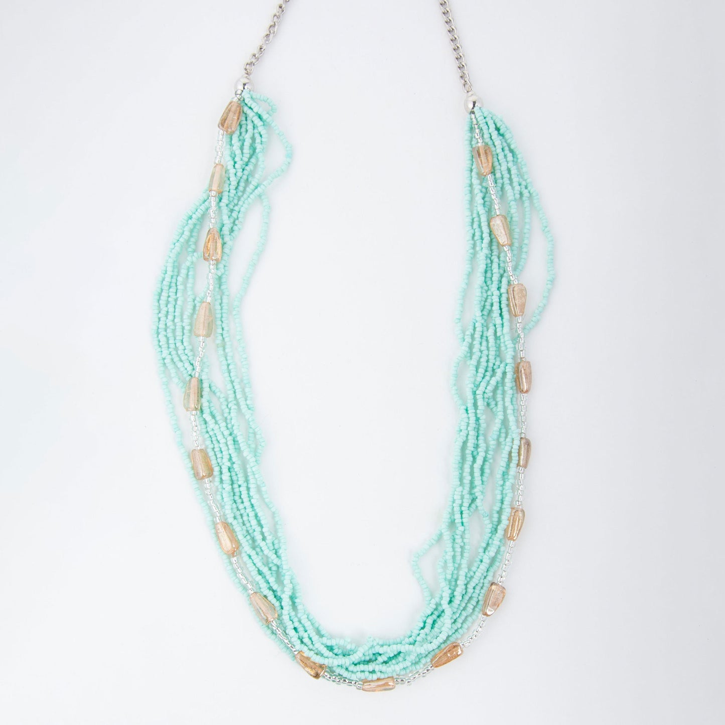 Luz Multi Row Braided Seed Bead Necklace