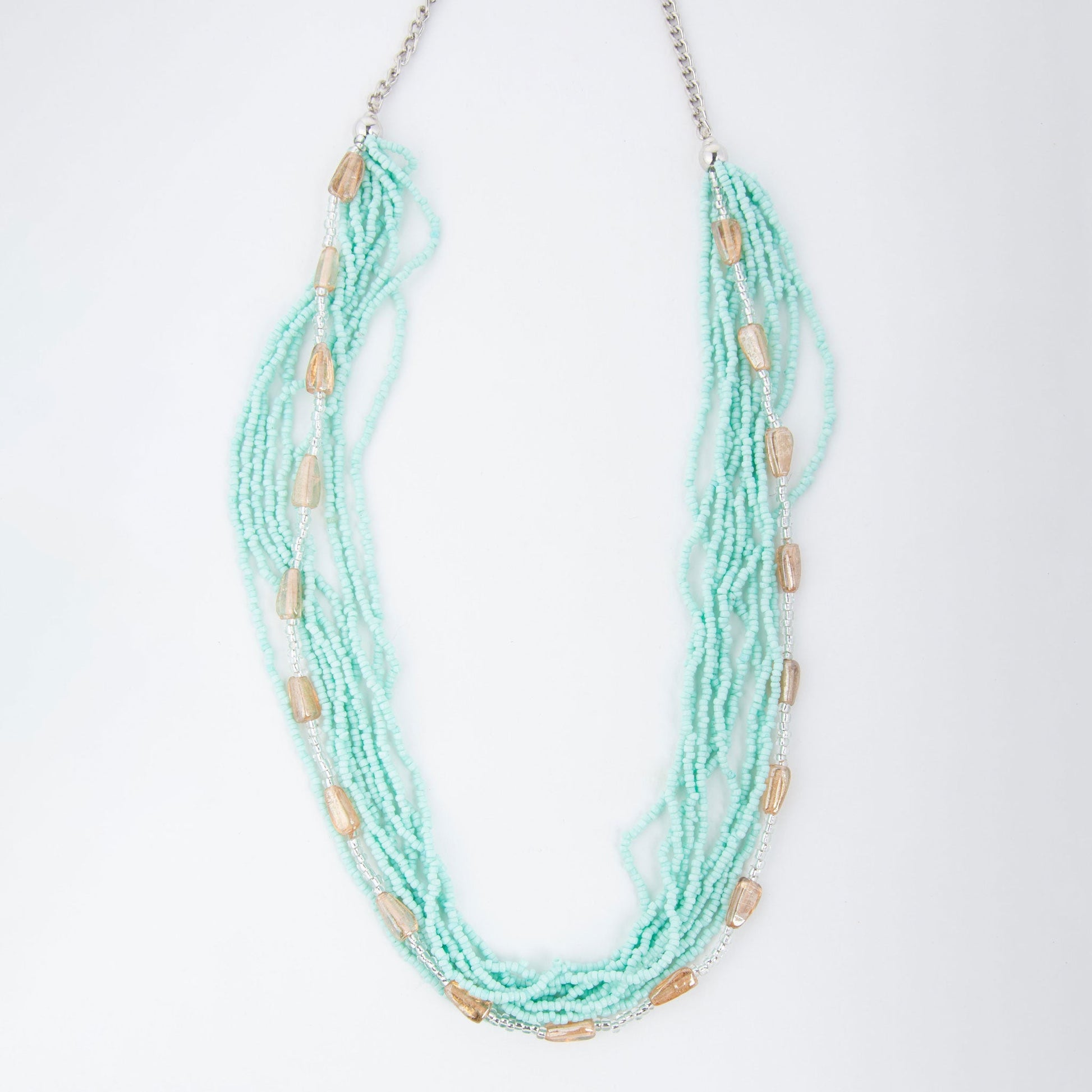 Luz Multi Row Braided Seed Bead Necklace
