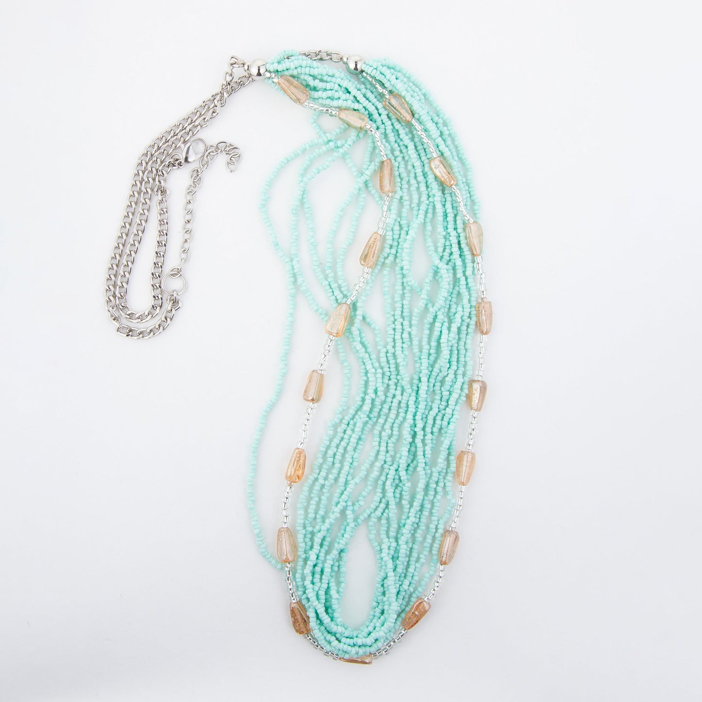 Luz Multi Row Braided Seed Bead Necklace