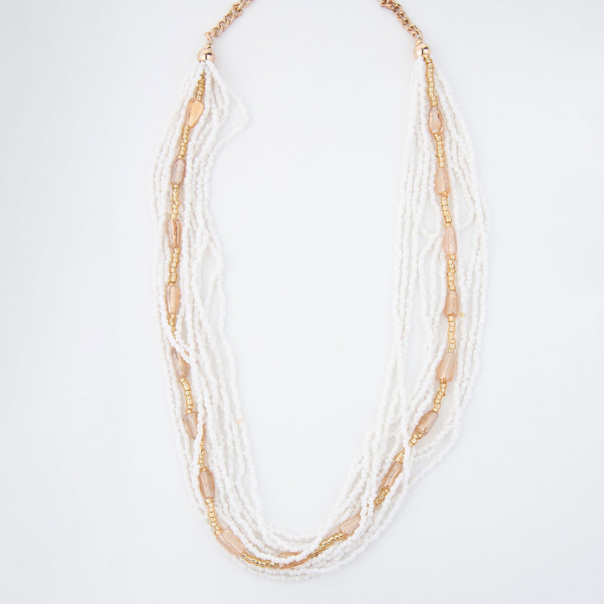 Luz Multi Row Braided Seed Bead Necklace