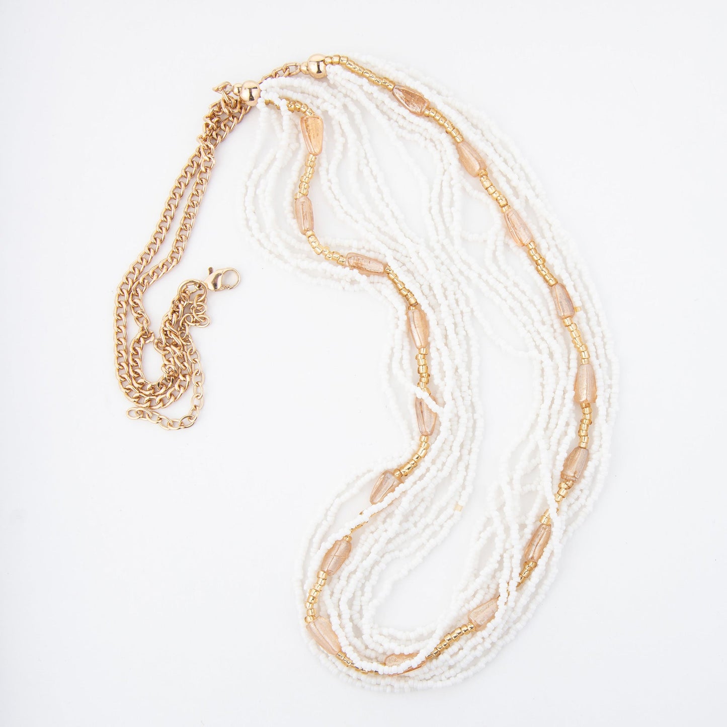 Luz Multi Row Braided Seed Bead Necklace