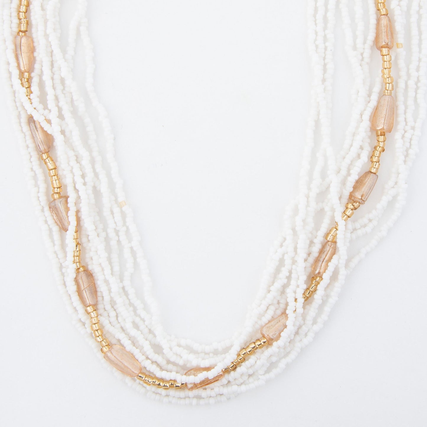 Luz Multi Row Braided Seed Bead Necklace