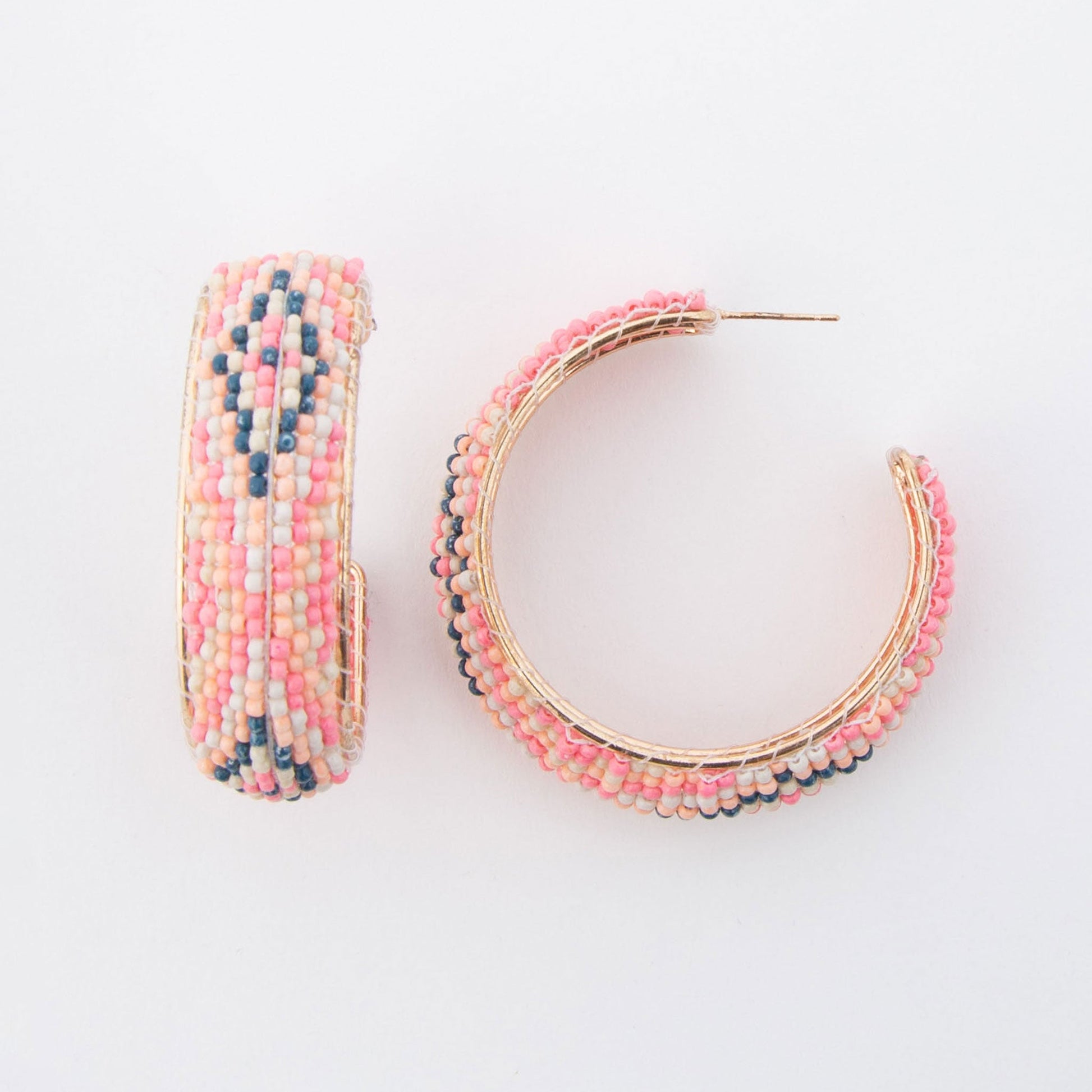 Irie Beaded C Hoop Earrings