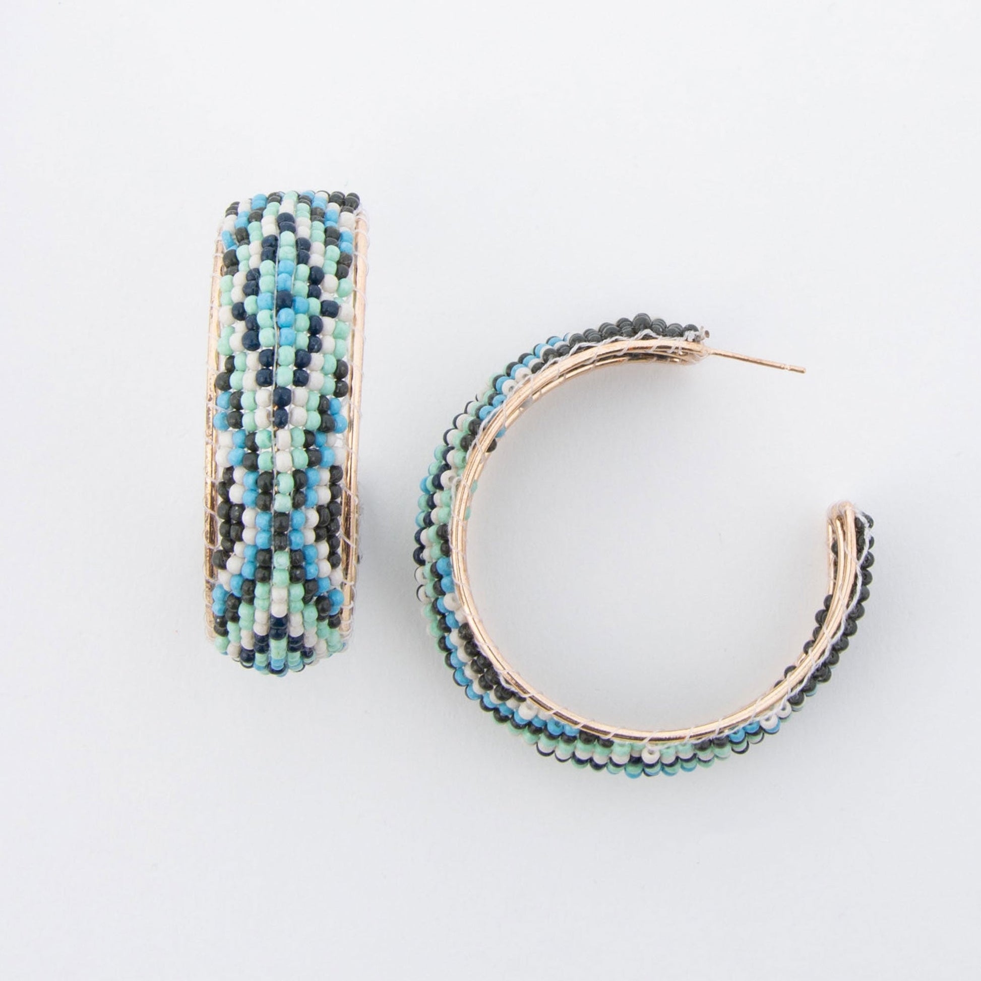 Irie Beaded C Hoop Earrings