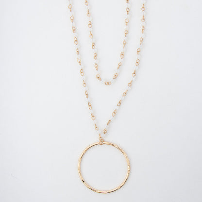 Malia Beaded Ring Pendant Necklace
