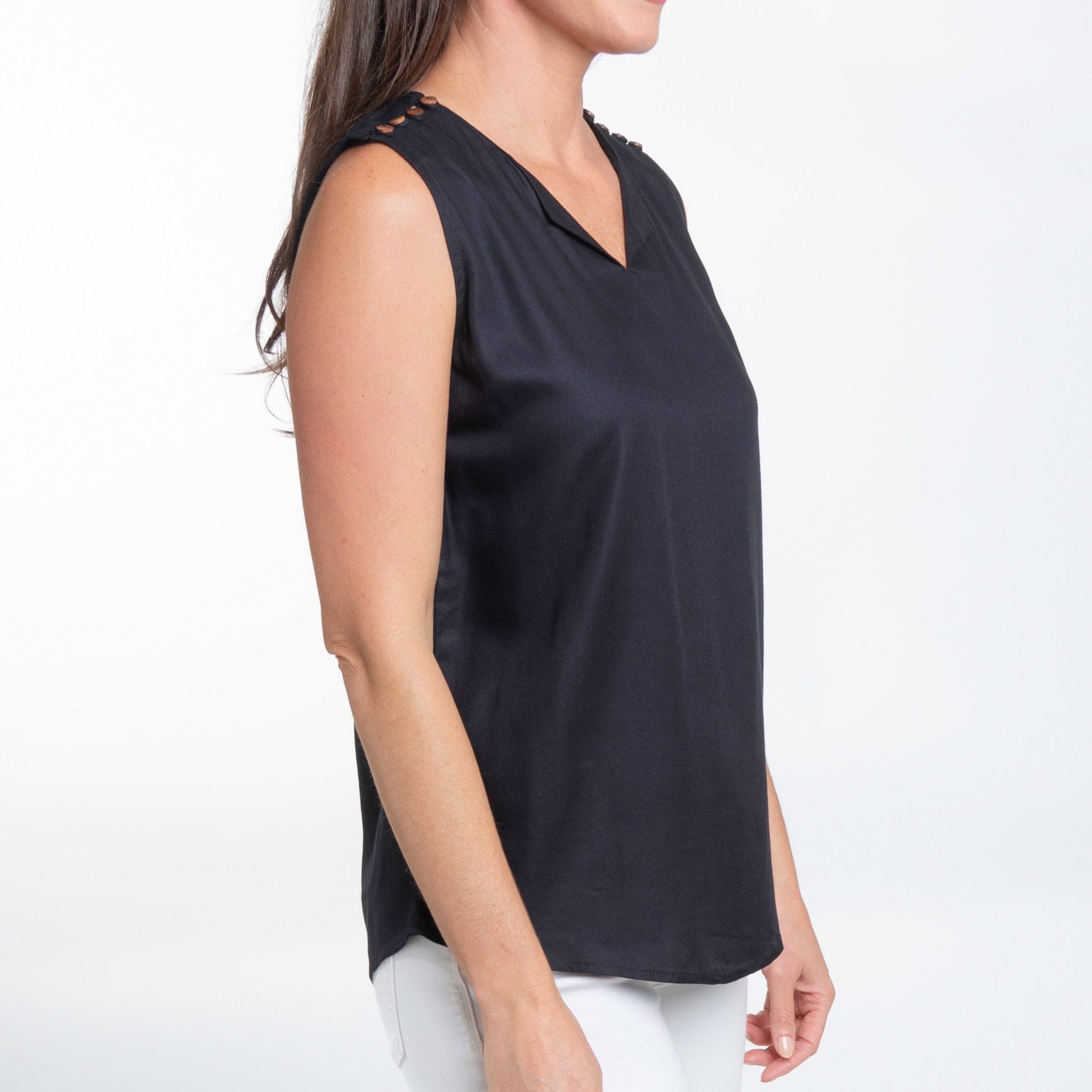 Casey Sleeveless V-Neck Blouse