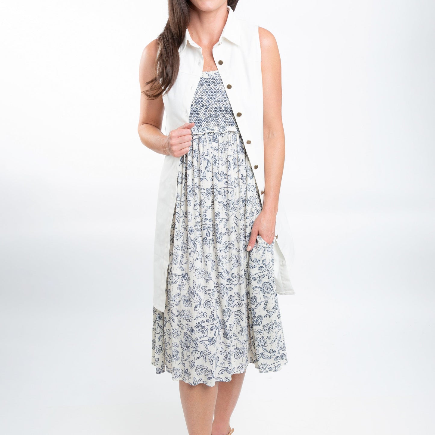 Sarai Smocked Midi Dress