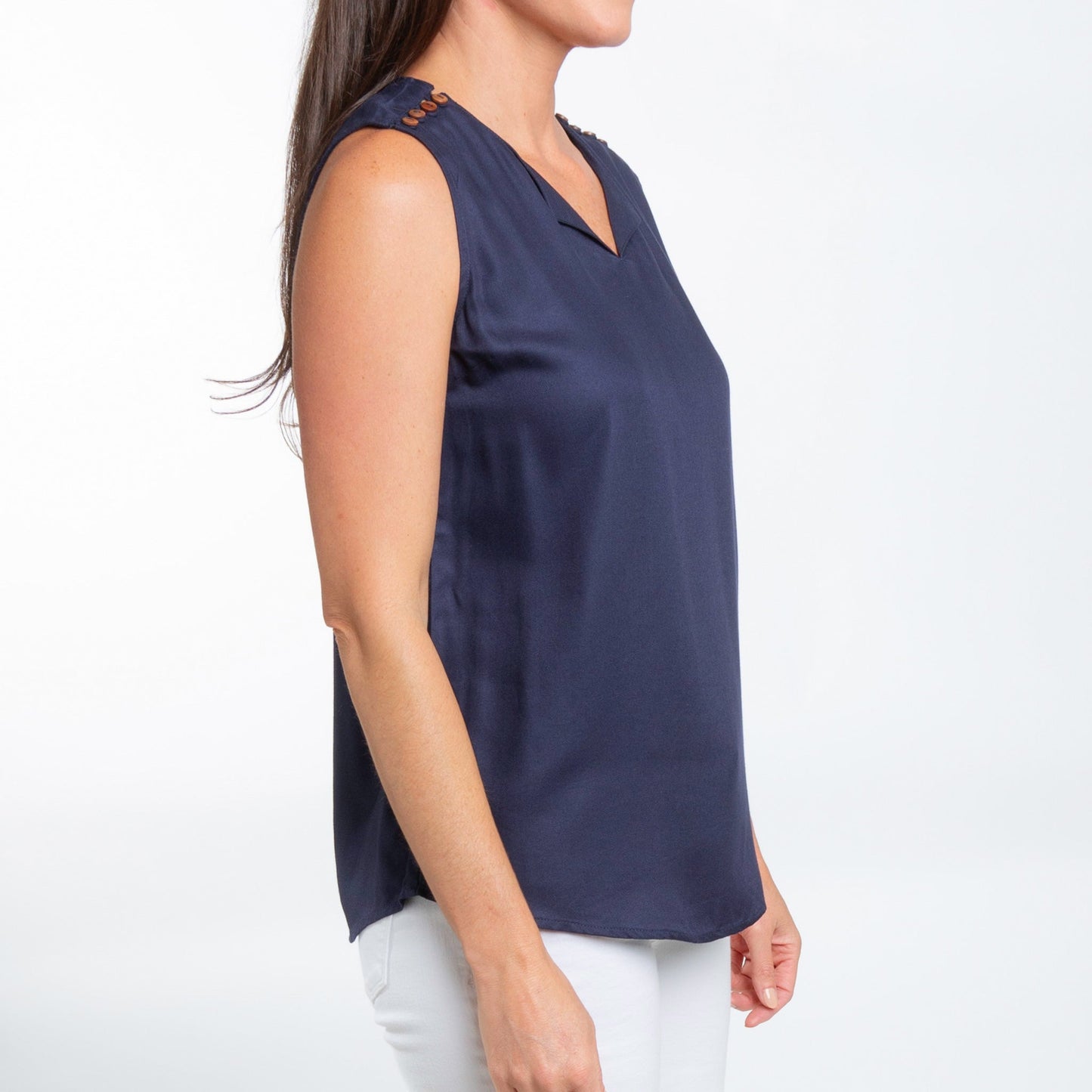 Casey Sleeveless V-Neck Blouse