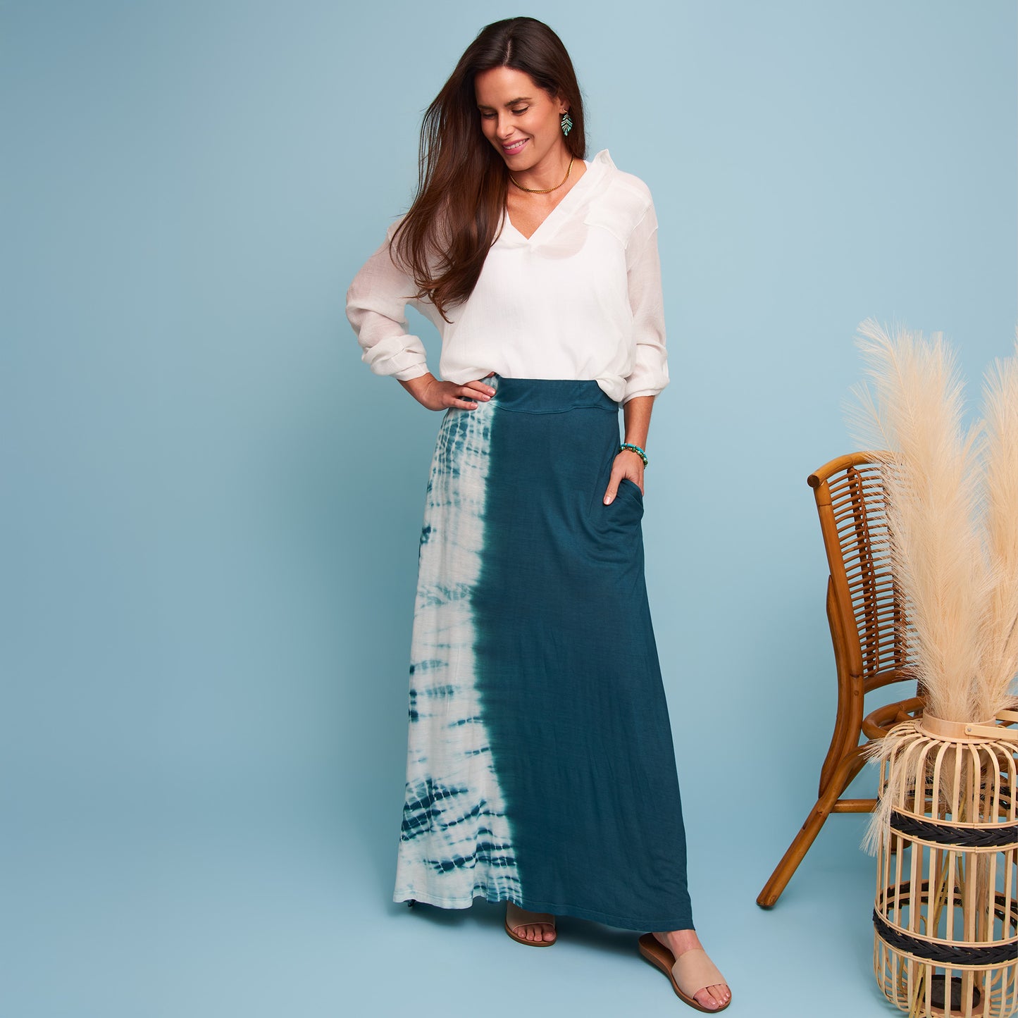 Akari Tie Dye Maxi Skirt