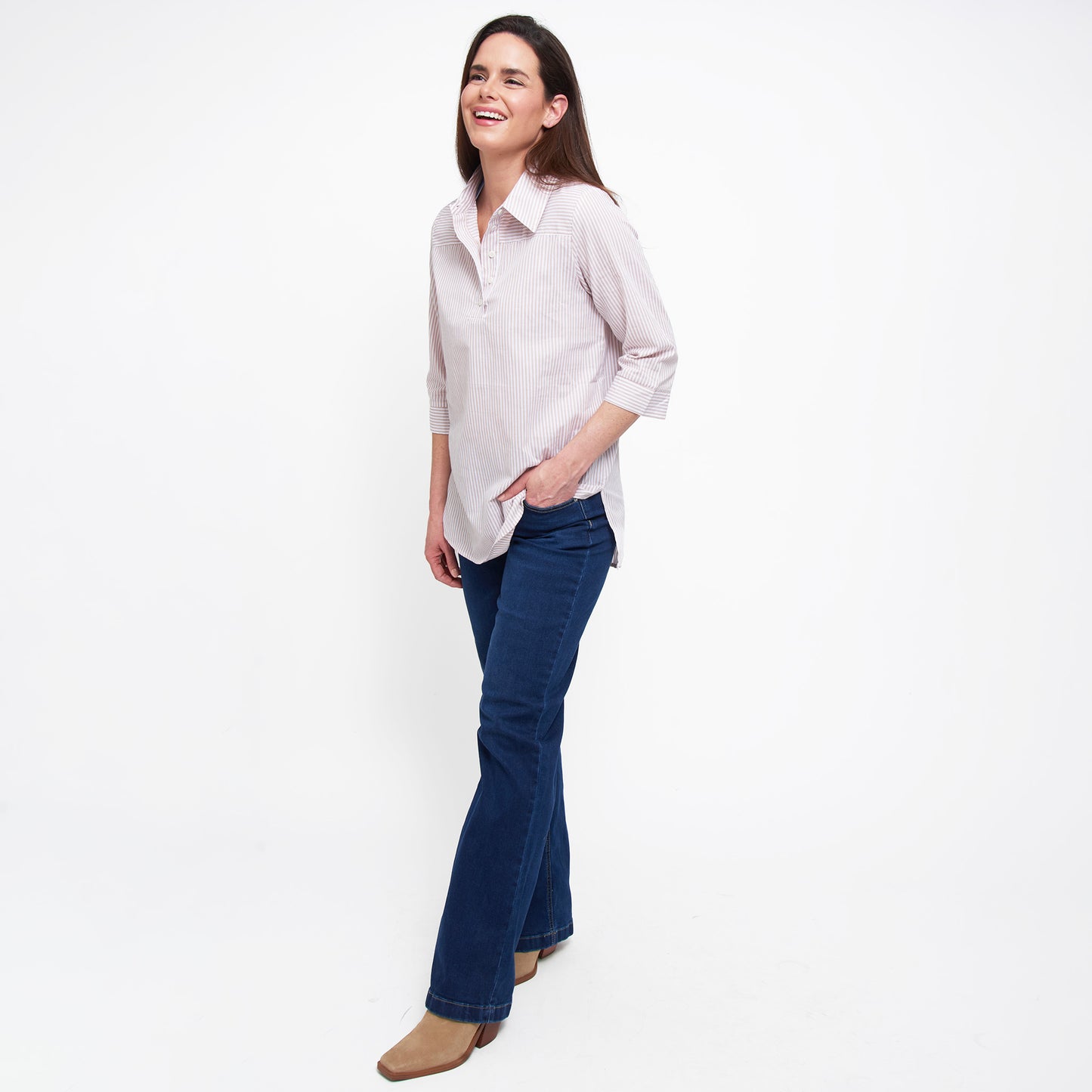 Lakelyn 3/4 Sleeve Henley Top