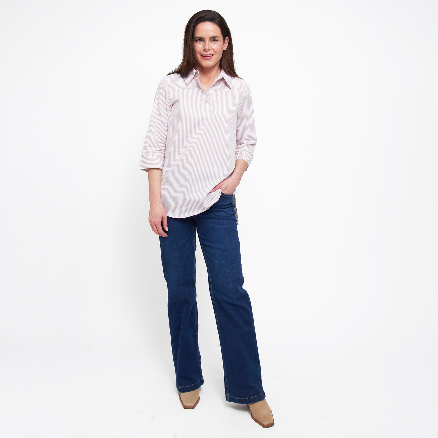 Lakelyn 3/4 Sleeve Henley Top