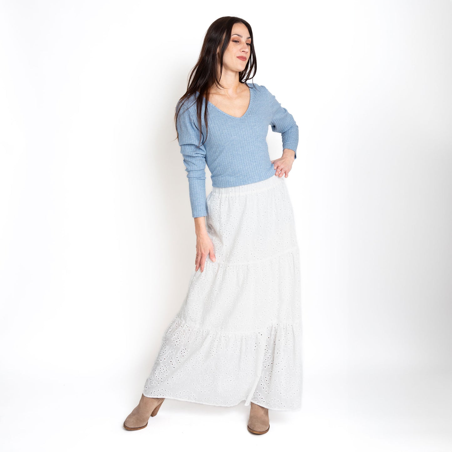 Solange Eyelet Maxi Skirt