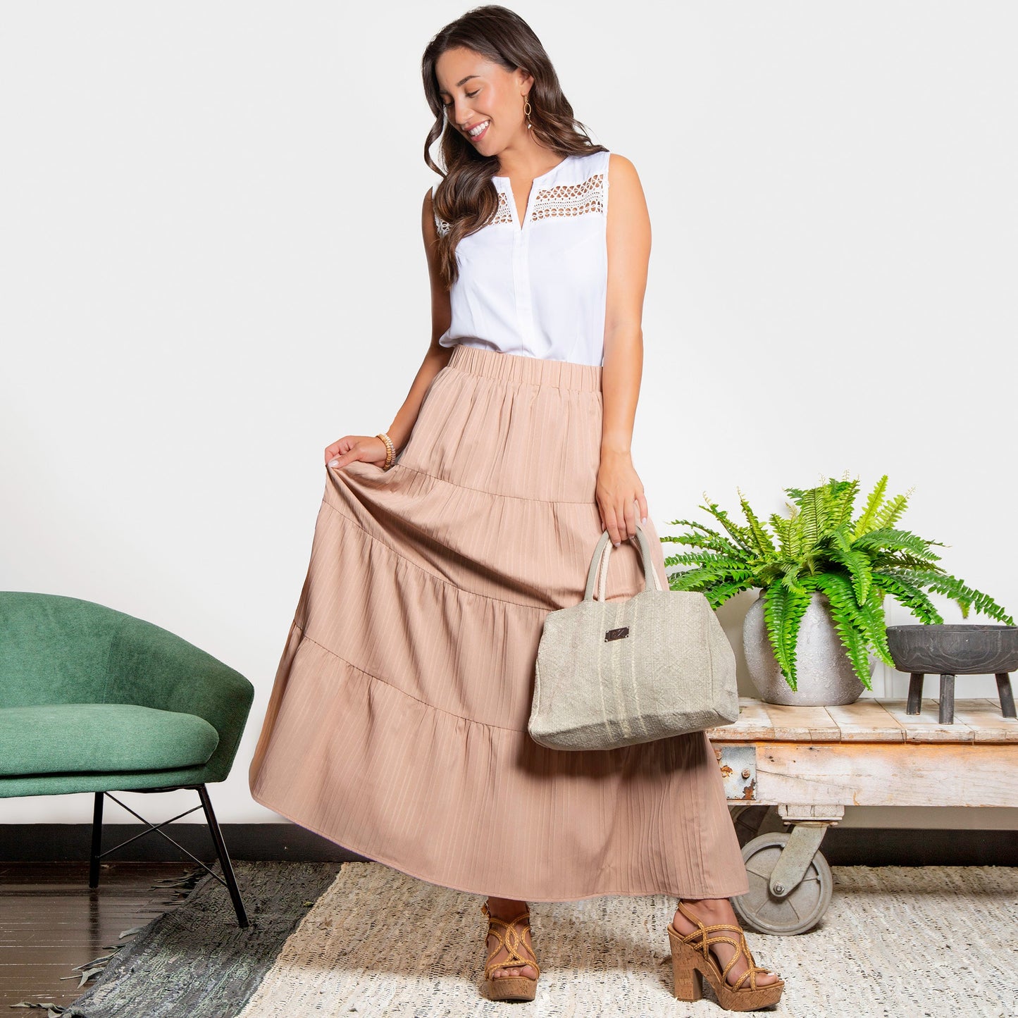 McKay Tiered Maxi Skirt