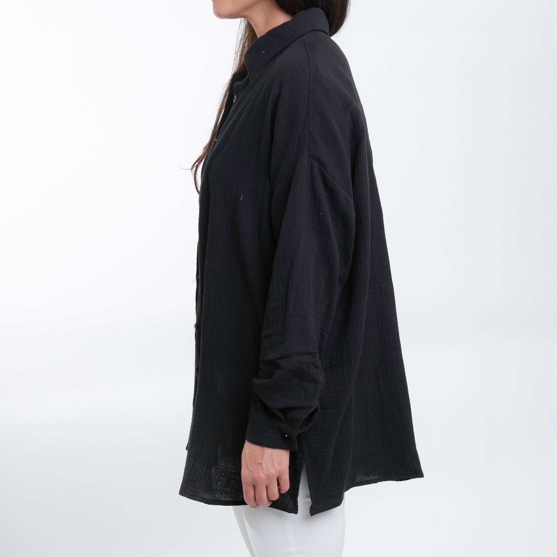 Aaliyah Gauze Button Up Top