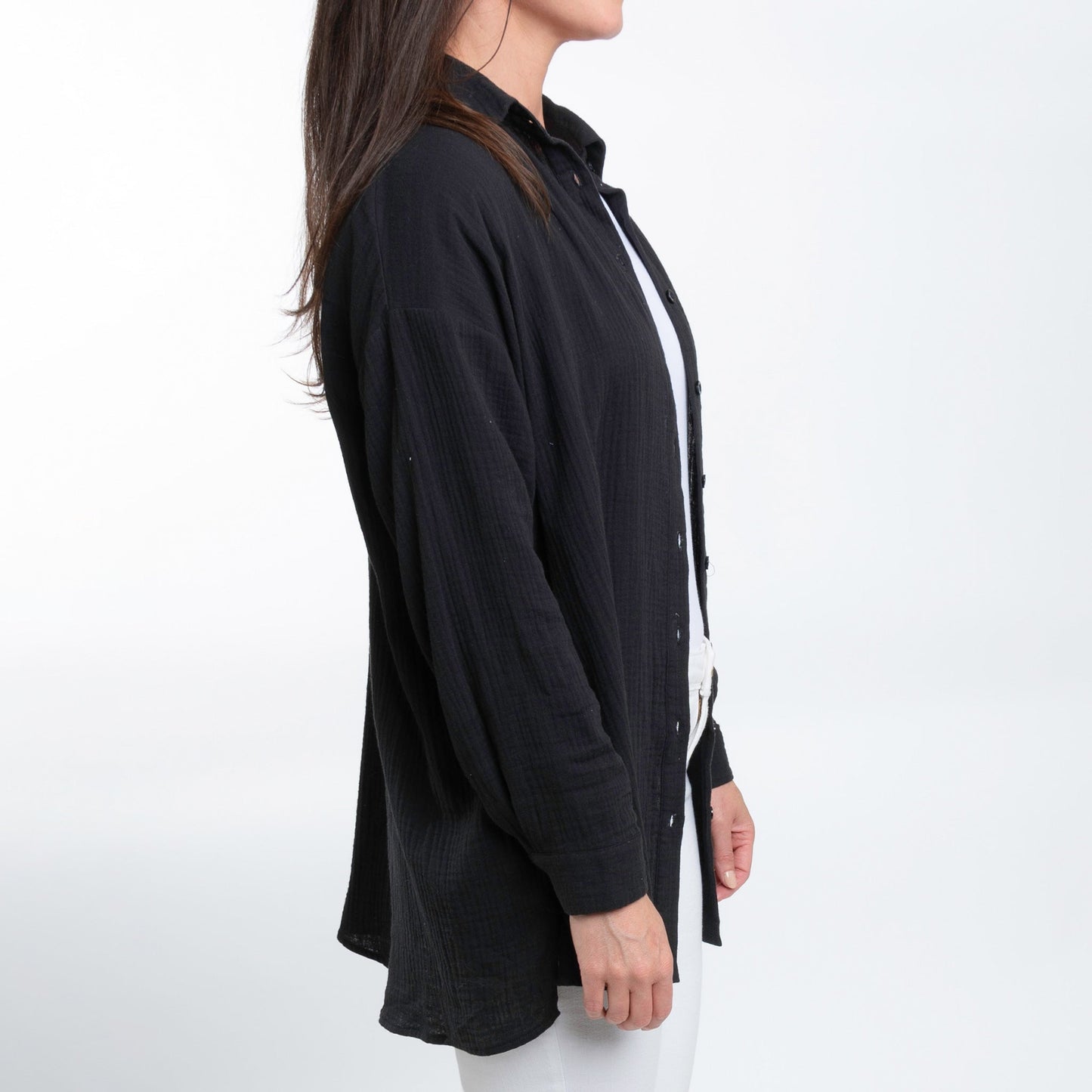 Aaliyah Gauze Button Up Top