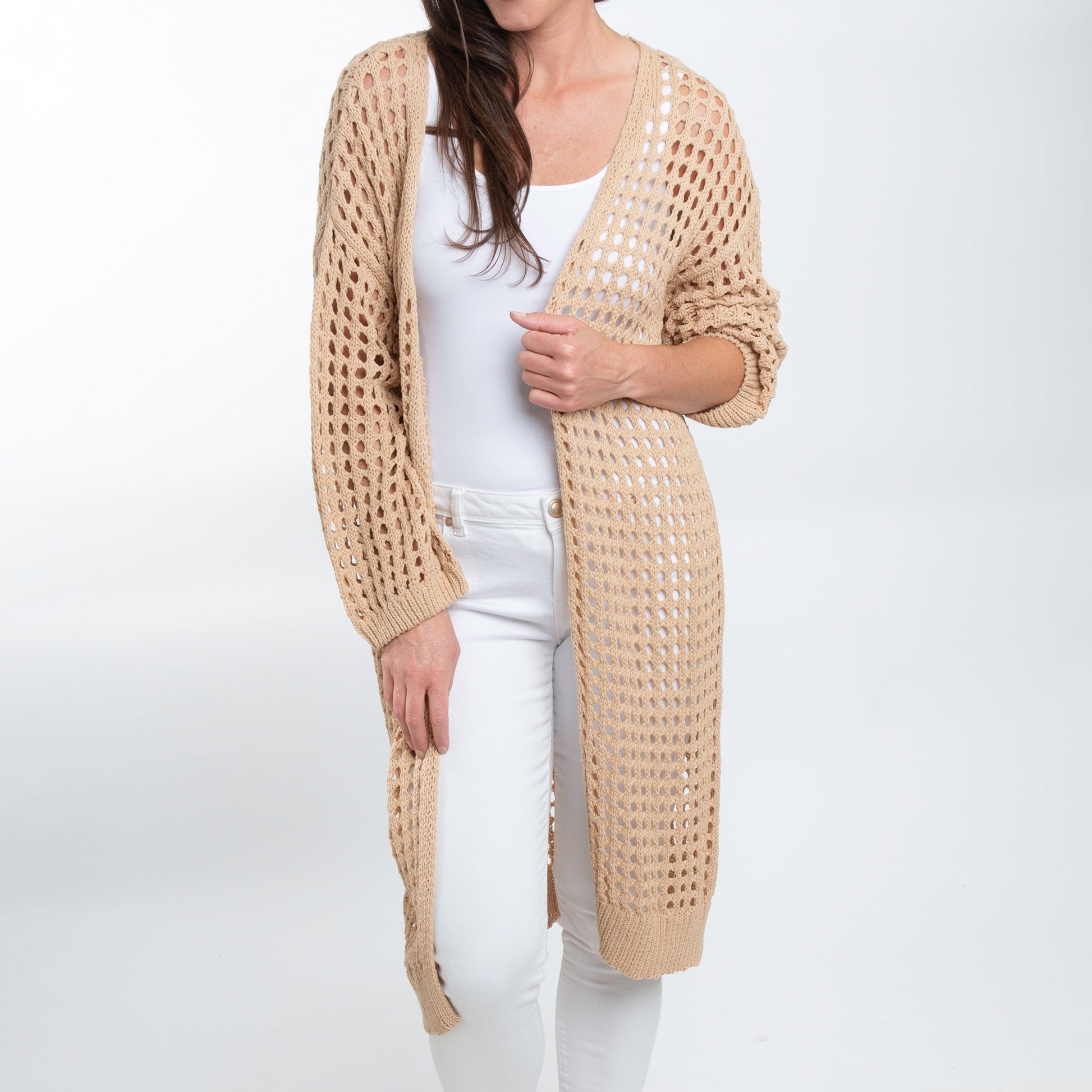 Enya Long Crochet Cardigan