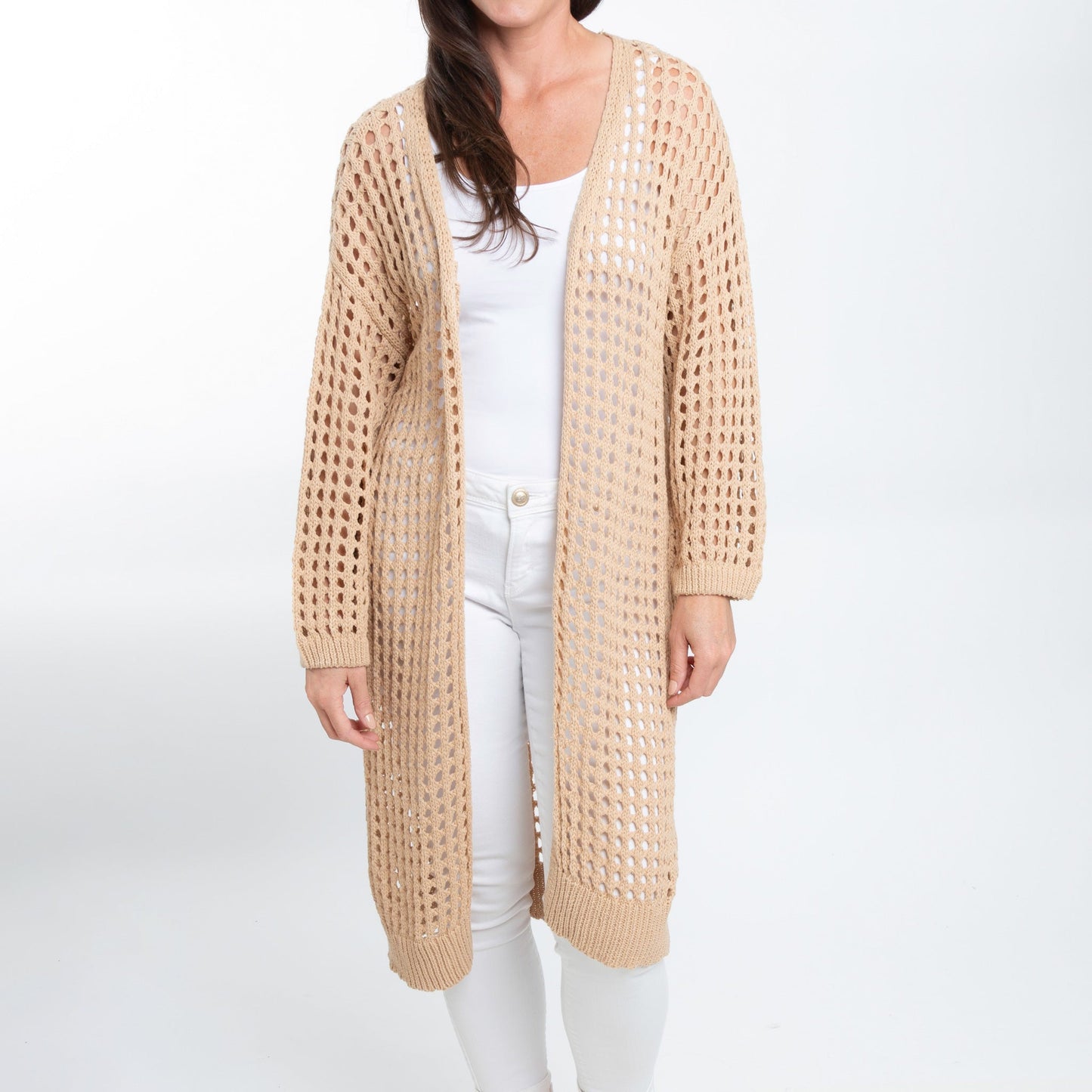 Enya Long Crochet Cardigan
