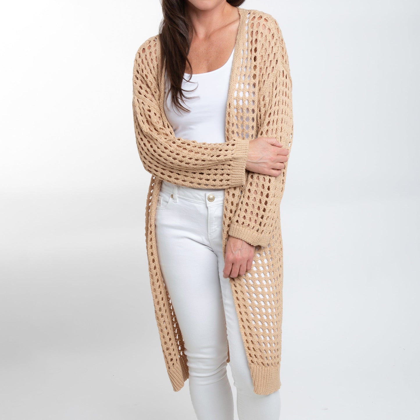 Enya Long Crochet Cardigan