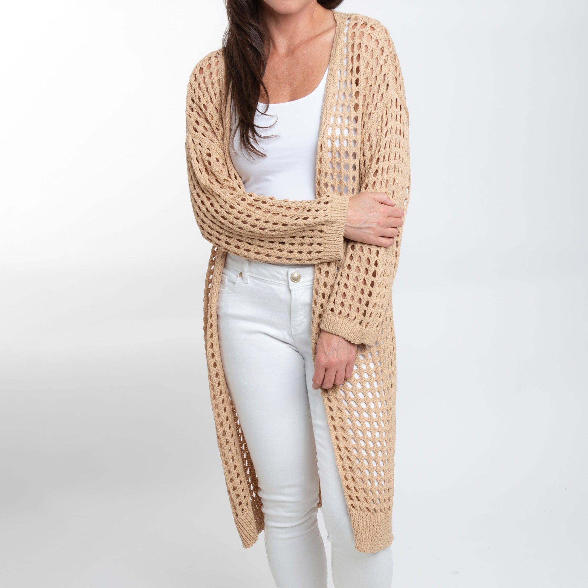 Enya Long Crochet Cardigan