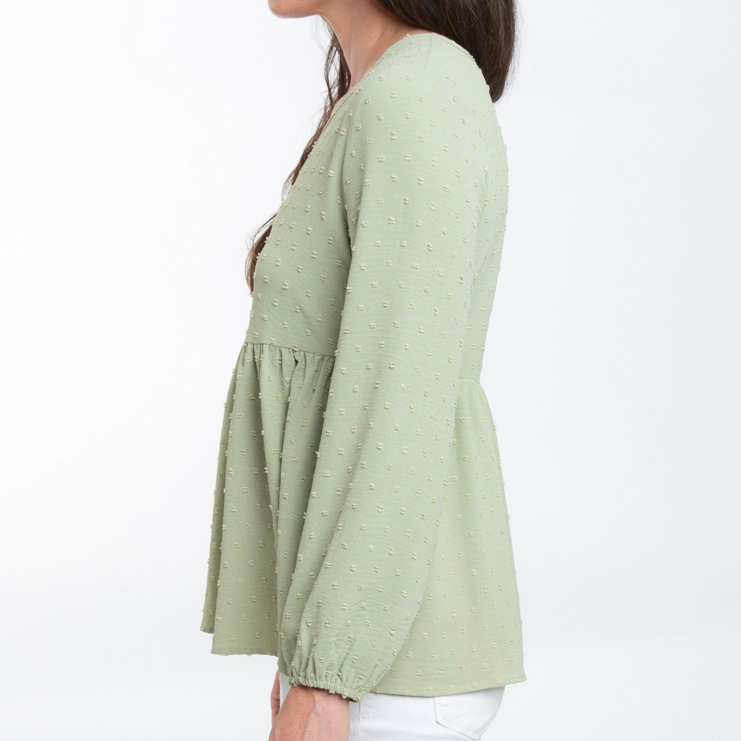 Kyra Swiss Dot Babydoll Blouse